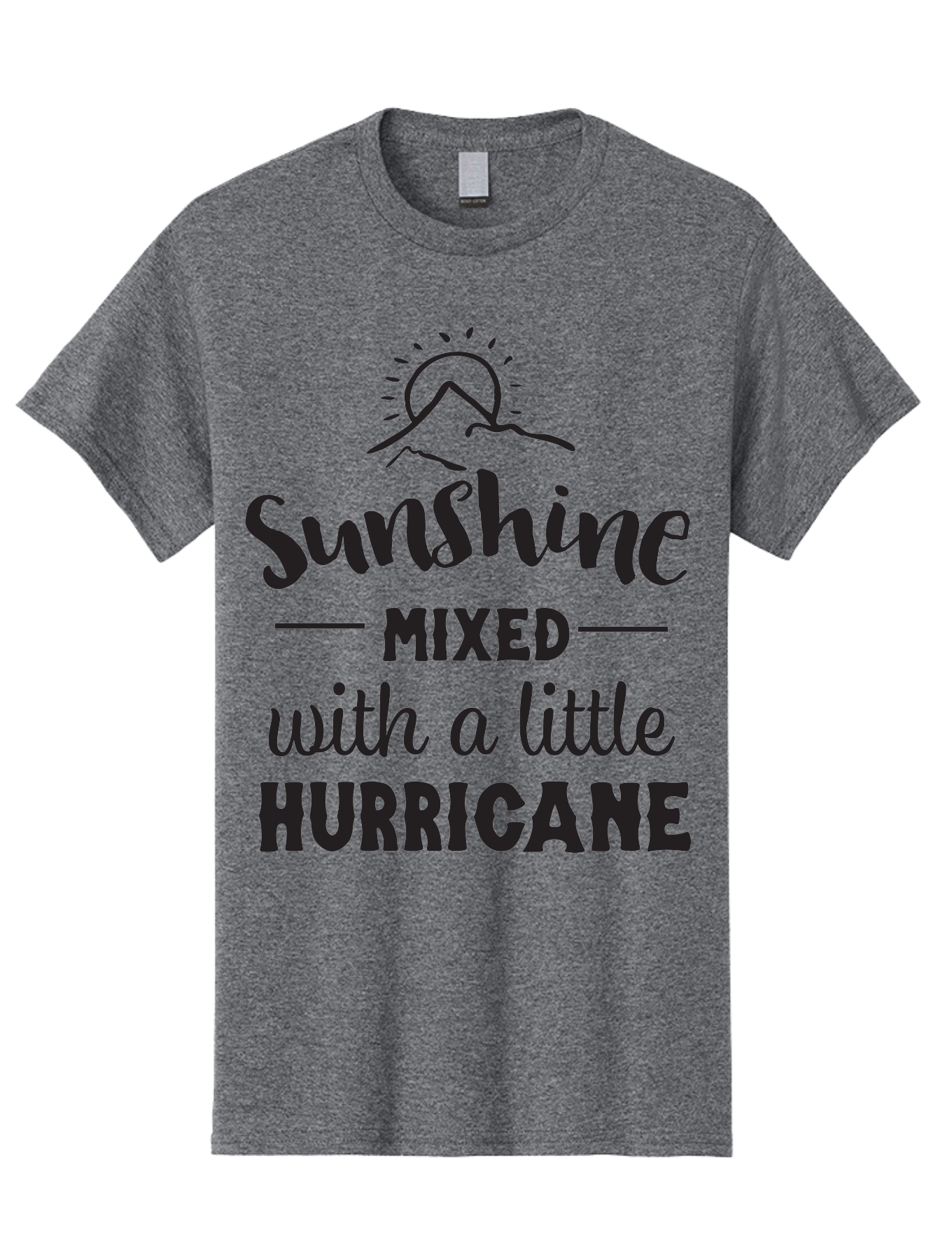 Sunshine-Mixed-With-A-Little-Hurricane Men'S Graphic Tee, 100% Cotton, Comfortable Casual Summer Wear, Machine Washable, Sunshine Mixed With Hurricane, Contrasting Personalities, Strong Personality, Inspirational Quote, Life'S Balance, Aad209