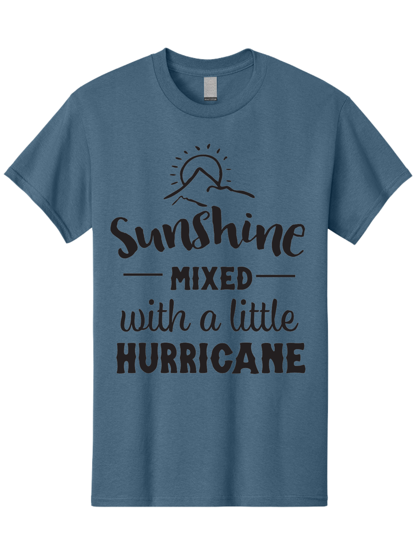 Sunshine-Mixed-With-A-Little-Hurricane Men'S Graphic Tee, 100% Cotton, Comfortable Casual Summer Wear, Machine Washable, Sunshine Mixed With Hurricane, Contrasting Personalities, Strong Personality, Inspirational Quote, Life'S Balance, Aad209