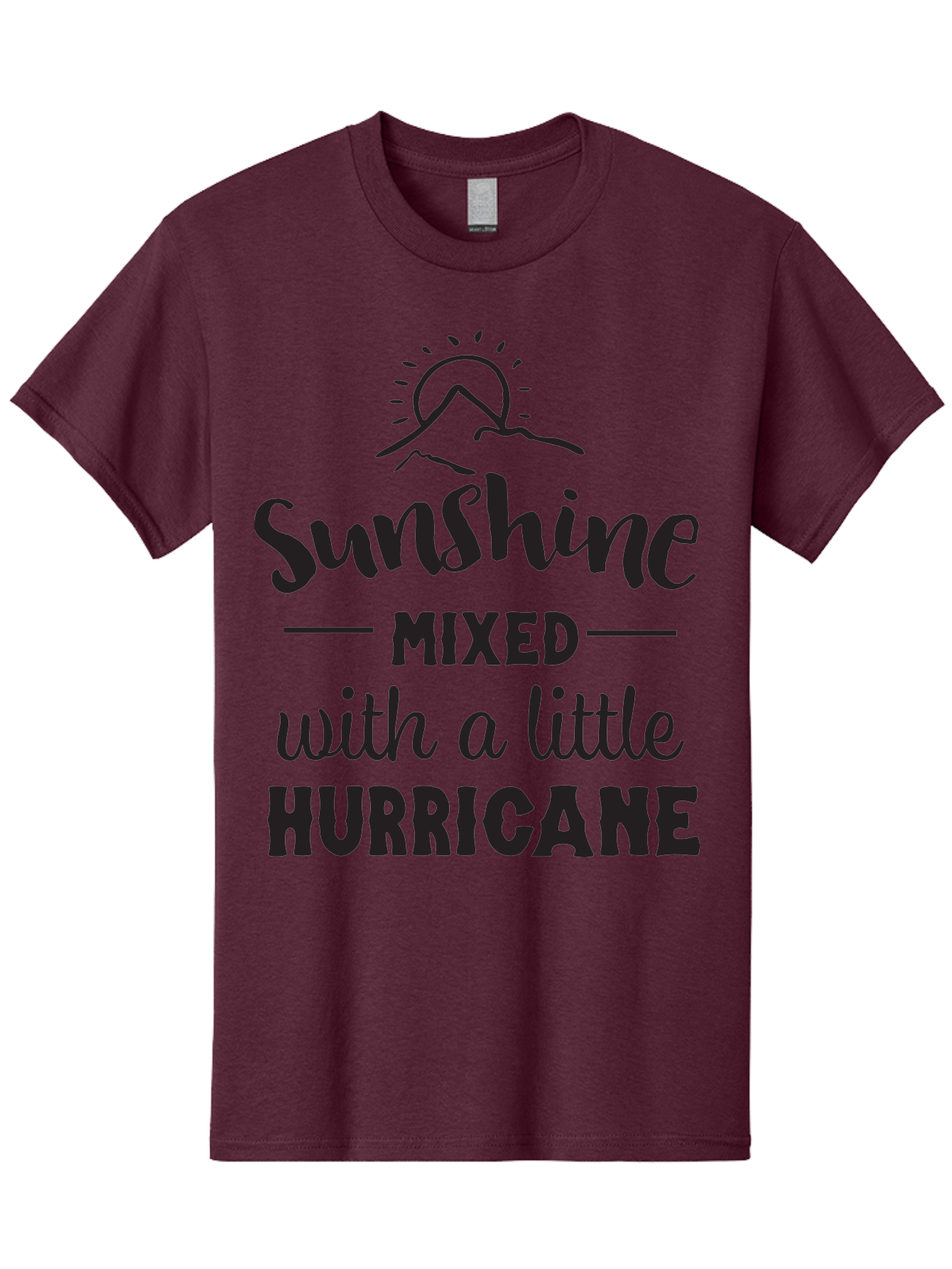 Sunshine-Mixed-With-A-Little-Hurricane Men'S Graphic Tee, 100% Cotton, Comfortable Casual Summer Wear, Machine Washable, Sunshine Mixed With Hurricane, Contrasting Personalities, Strong Personality, Inspirational Quote, Life'S Balance, Aad209