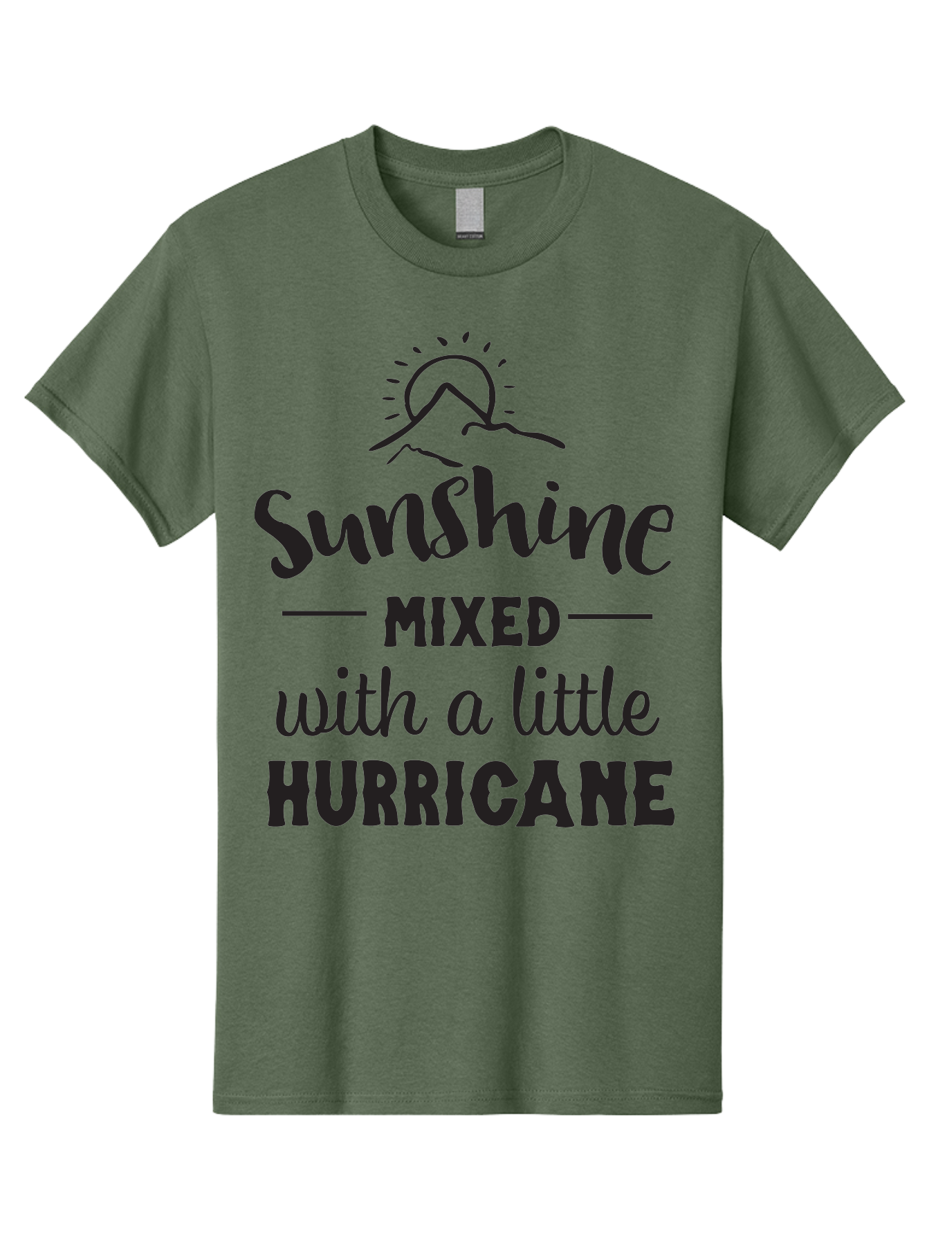 Sunshine-Mixed-With-A-Little-Hurricane Men'S Graphic Tee, 100% Cotton, Comfortable Casual Summer Wear, Machine Washable, Sunshine Mixed With Hurricane, Contrasting Personalities, Strong Personality, Inspirational Quote, Life'S Balance, Aad209