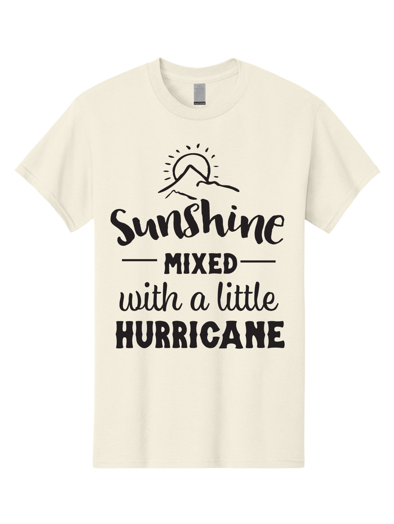 Sunshine-Mixed-With-A-Little-Hurricane Men'S Graphic Tee, 100% Cotton, Comfortable Casual Summer Wear, Machine Washable, Sunshine Mixed With Hurricane, Contrasting Personalities, Strong Personality, Inspirational Quote, Life'S Balance, Aad209