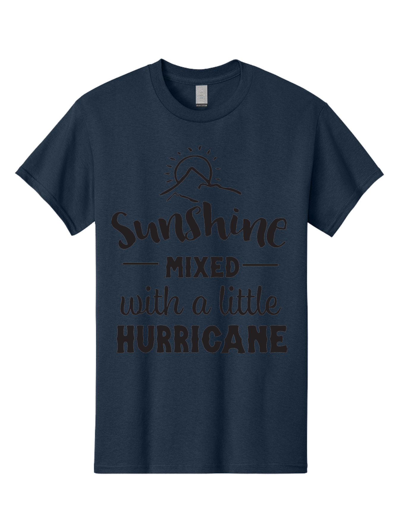 Sunshine-Mixed-With-A-Little-Hurricane Men'S Graphic Tee, 100% Cotton, Comfortable Casual Summer Wear, Machine Washable, Sunshine Mixed With Hurricane, Contrasting Personalities, Strong Personality, Inspirational Quote, Life'S Balance, Aad209