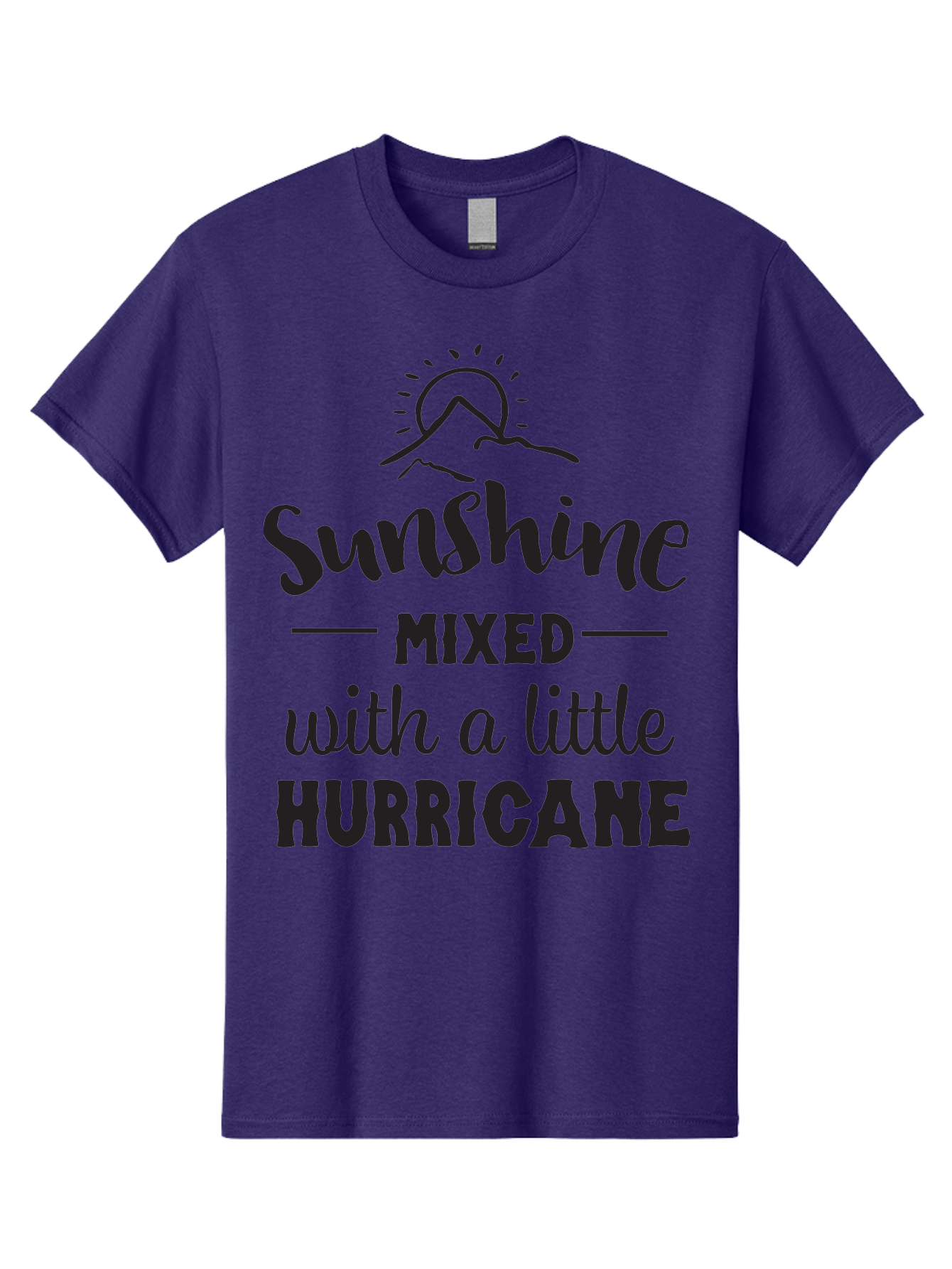 Sunshine-Mixed-With-A-Little-Hurricane Men'S Graphic Tee, 100% Cotton, Comfortable Casual Summer Wear, Machine Washable, Sunshine Mixed With Hurricane, Contrasting Personalities, Strong Personality, Inspirational Quote, Life'S Balance, Aad209