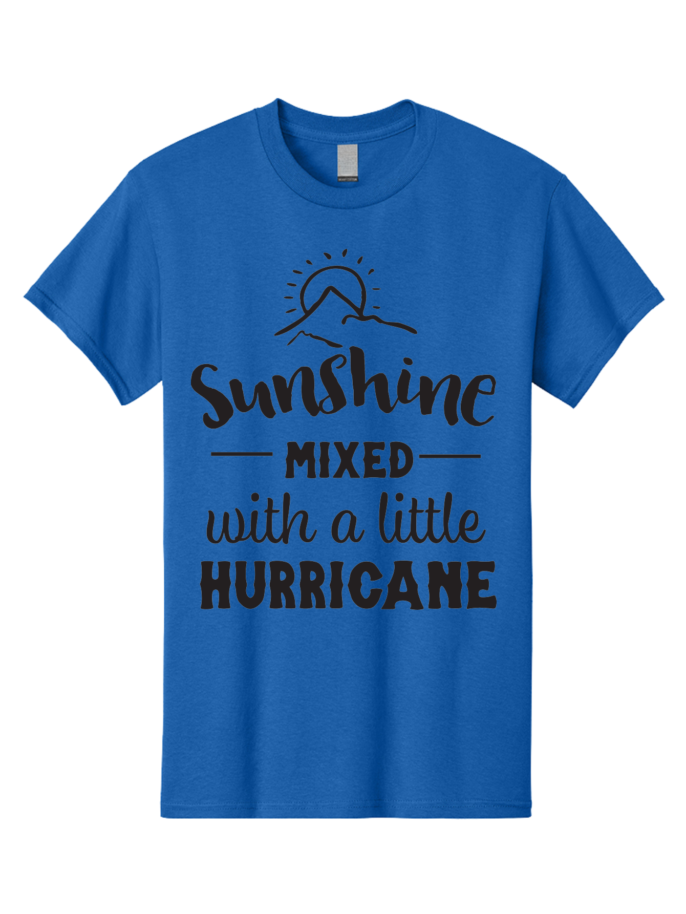 Sunshine-Mixed-With-A-Little-Hurricane Men'S Graphic Tee, 100% Cotton, Comfortable Casual Summer Wear, Machine Washable, Sunshine Mixed With Hurricane, Contrasting Personalities, Strong Personality, Inspirational Quote, Life'S Balance, Aad209
