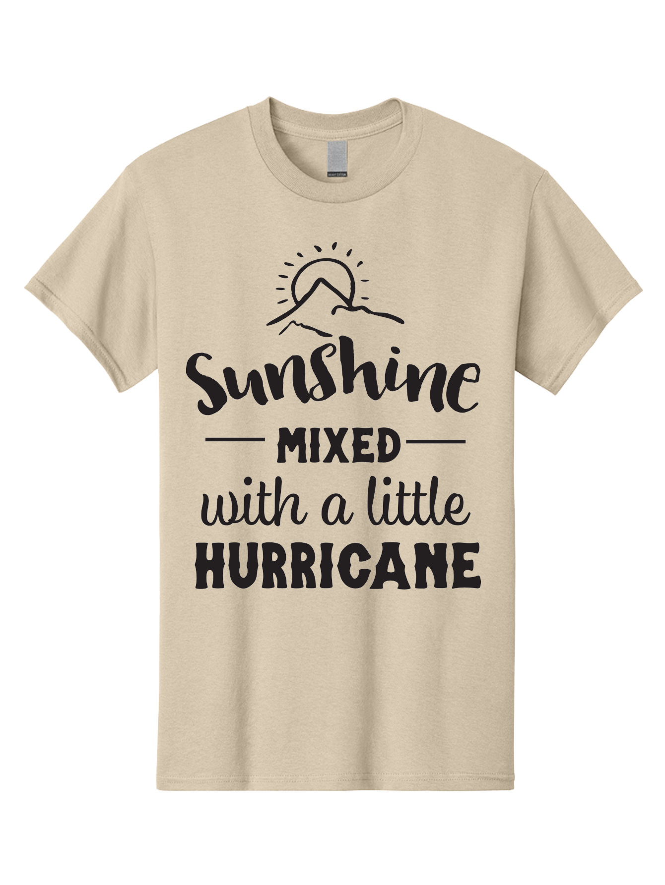 Sunshine-Mixed-With-A-Little-Hurricane Men'S Graphic Tee, 100% Cotton, Comfortable Casual Summer Wear, Machine Washable, Sunshine Mixed With Hurricane, Contrasting Personalities, Strong Personality, Inspirational Quote, Life'S Balance, Aad209