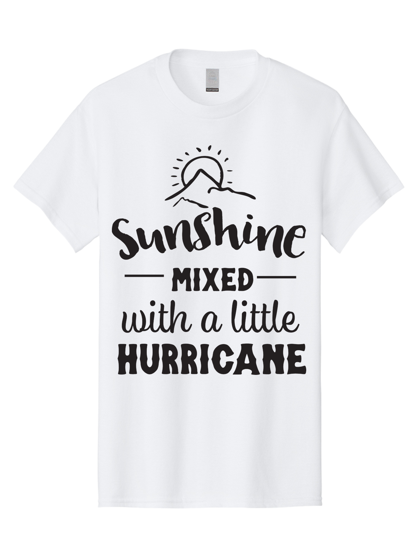 Sunshine-Mixed-With-A-Little-Hurricane Men'S Graphic Tee, 100% Cotton, Comfortable Casual Summer Wear, Machine Washable, Sunshine Mixed With Hurricane, Contrasting Personalities, Strong Personality, Inspirational Quote, Life'S Balance, Aad209