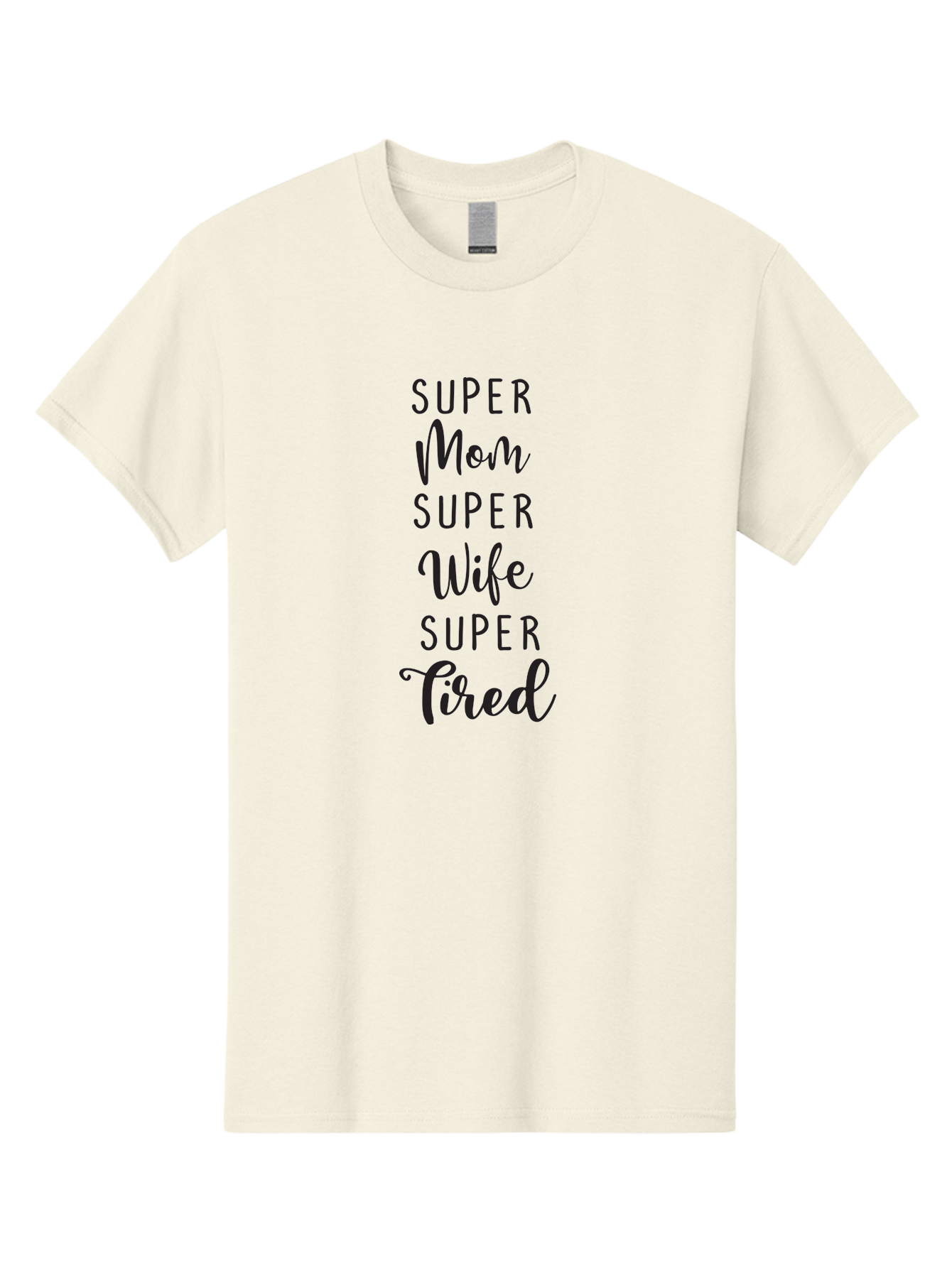 Super-Mom-Super-Wife-Super-Tired Men'S Graphic Tee, 100% Cotton, Comfortable Casual Summer Wear, Machine Washable, Super Mom, Super Wife, Super Tired, Mom Life, Motherhood, Wife Goals, Funny Quote, Relatable Humor, Mom Humor, Tired Mom Aad210