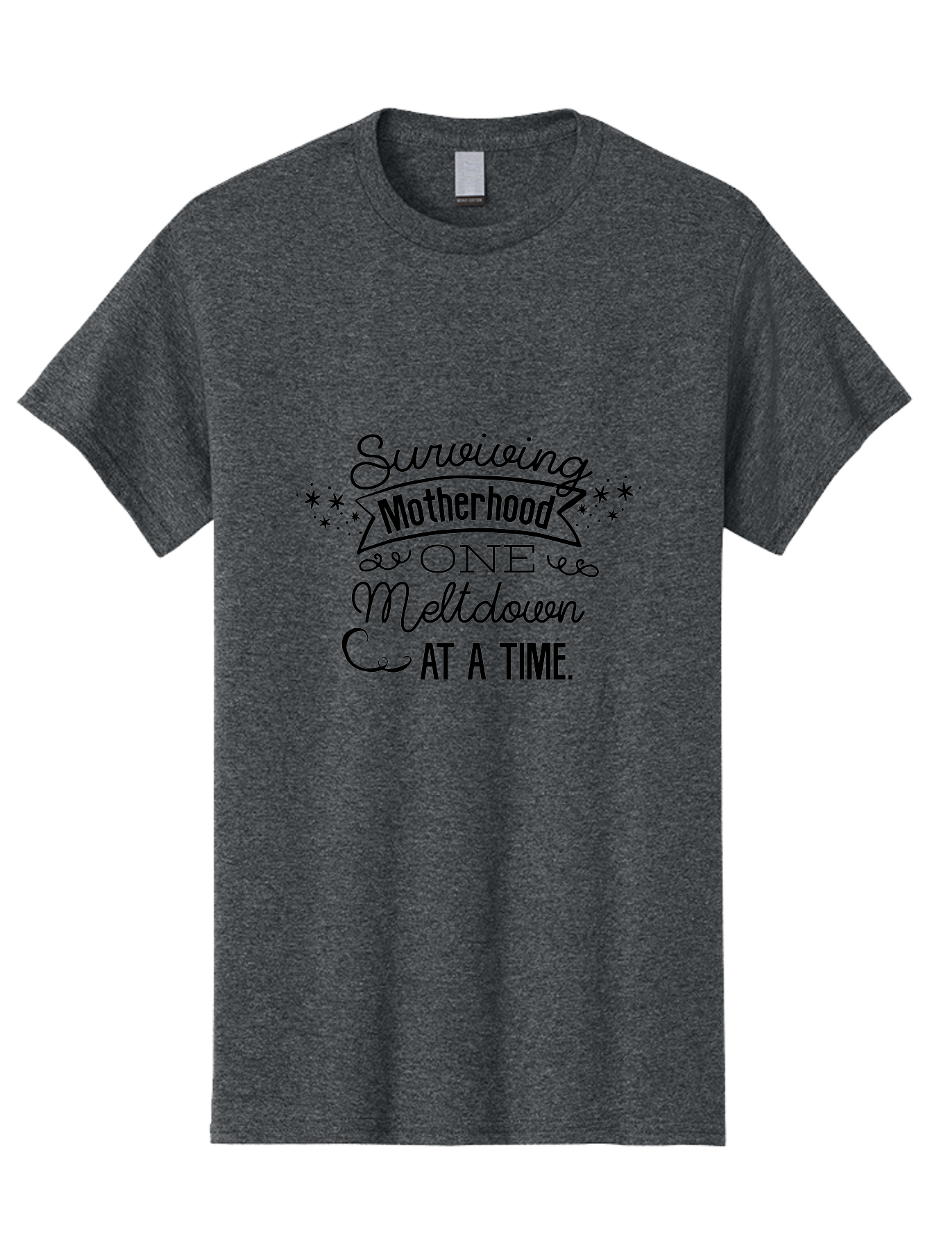 Surviving-Motherhood-One-Meltdown-At-A-Time Men'S Graphic Tee, 100% Cotton, Comfortable Casual Summer Wear, Machine Washable, Motherhood Humor, Parenting Struggles, Funny Quotes, Mom Life, Relatable Moments, Parenting Challenges, Aad212