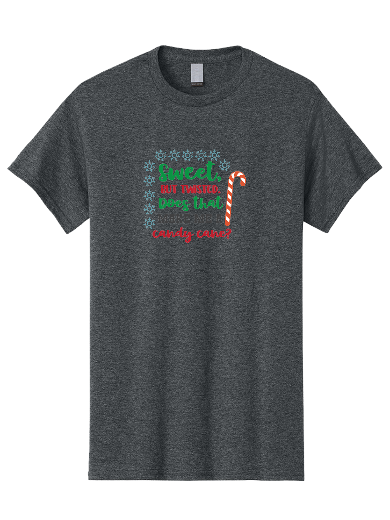 Sweet-But-Twisted Men'S Graphic Tee, 100% Cotton, Comfortable Casual Summer Wear, Machine Washable, Funny Candy Cane Quote, Sweet Treats, Christmas Candy, Candy Cane Humor, Holiday Humor, Christmas Puns, Festive Quotes Aad215