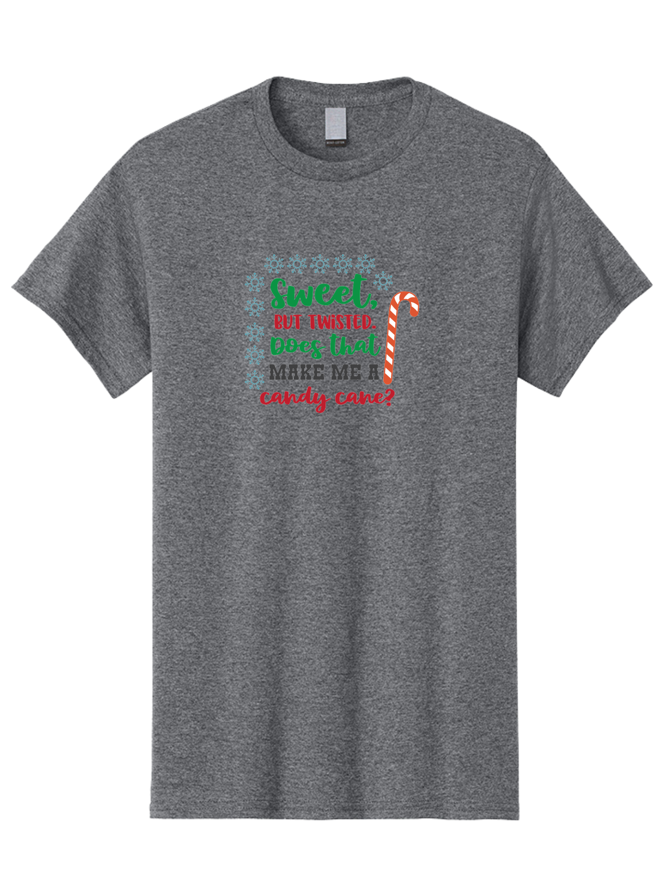 Sweet-But-Twisted Men'S Graphic Tee, 100% Cotton, Comfortable Casual Summer Wear, Machine Washable, Funny Candy Cane Quote, Sweet Treats, Christmas Candy, Candy Cane Humor, Holiday Humor, Christmas Puns, Festive Quotes Aad215
