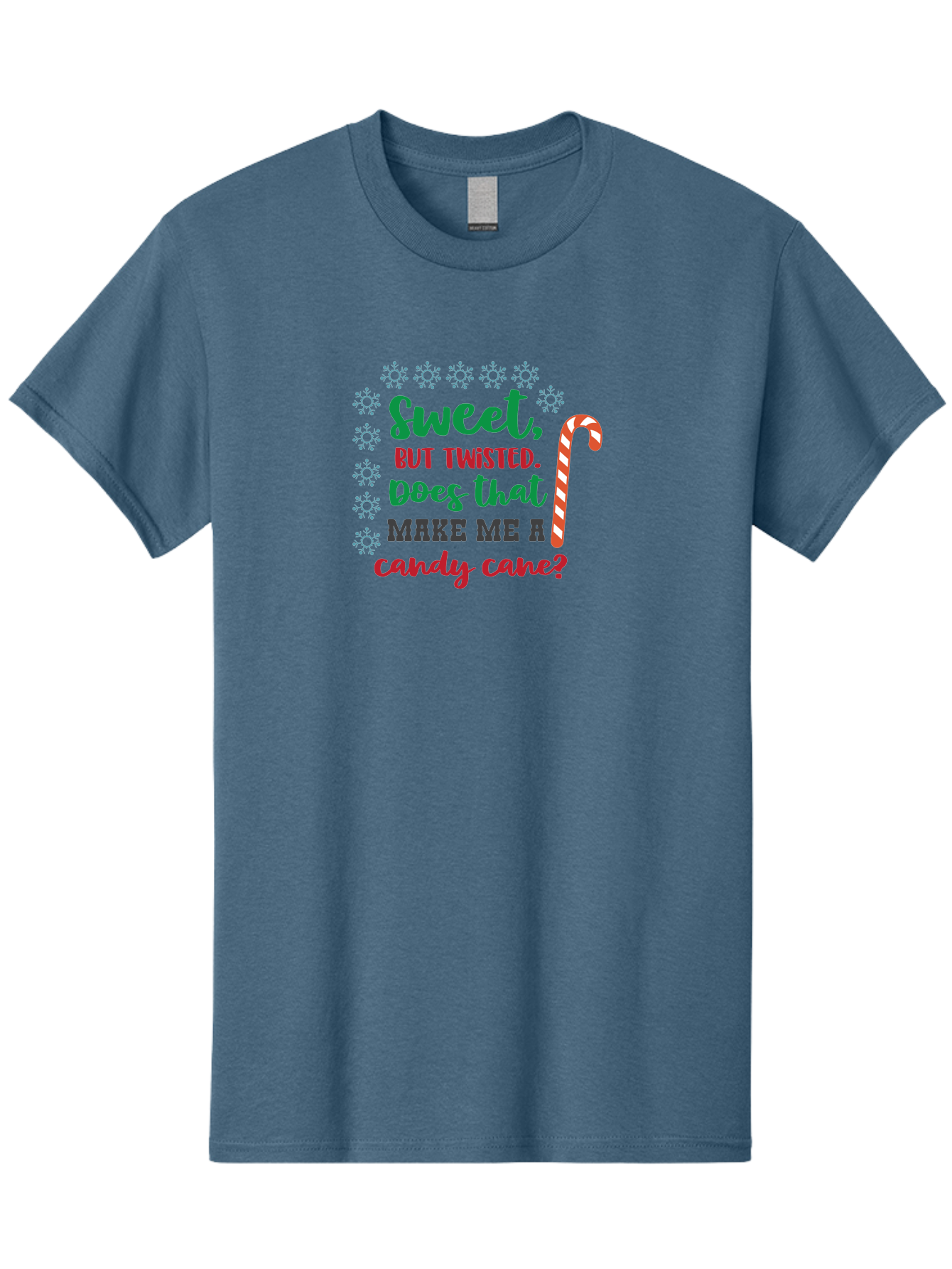 Sweet-But-Twisted Men'S Graphic Tee, 100% Cotton, Comfortable Casual Summer Wear, Machine Washable, Funny Candy Cane Quote, Sweet Treats, Christmas Candy, Candy Cane Humor, Holiday Humor, Christmas Puns, Festive Quotes Aad215