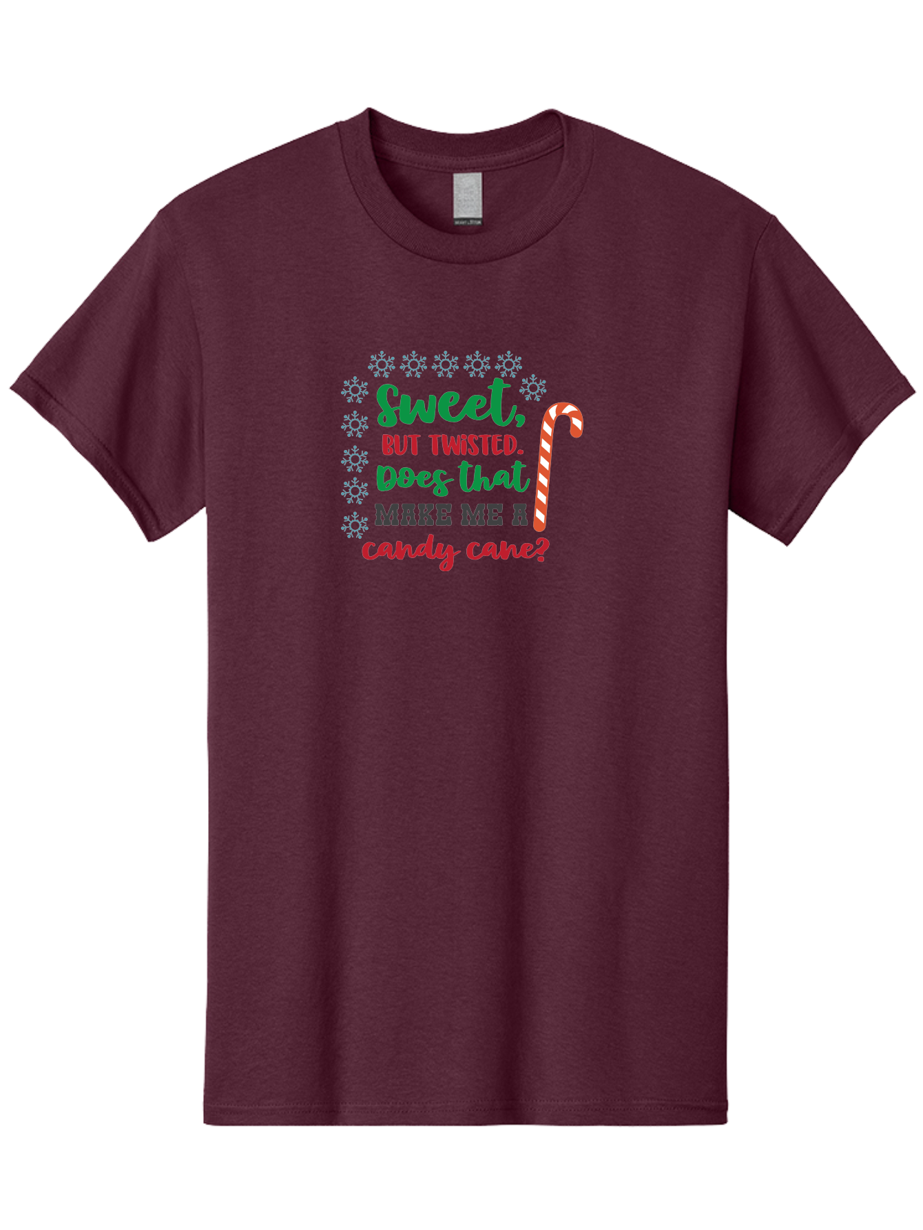 Sweet-But-Twisted Men'S Graphic Tee, 100% Cotton, Comfortable Casual Summer Wear, Machine Washable, Funny Candy Cane Quote, Sweet Treats, Christmas Candy, Candy Cane Humor, Holiday Humor, Christmas Puns, Festive Quotes Aad215
