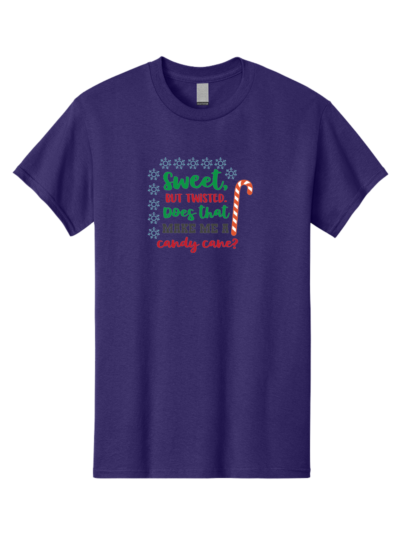 Sweet-But-Twisted Men'S Graphic Tee, 100% Cotton, Comfortable Casual Summer Wear, Machine Washable, Funny Candy Cane Quote, Sweet Treats, Christmas Candy, Candy Cane Humor, Holiday Humor, Christmas Puns, Festive Quotes Aad215