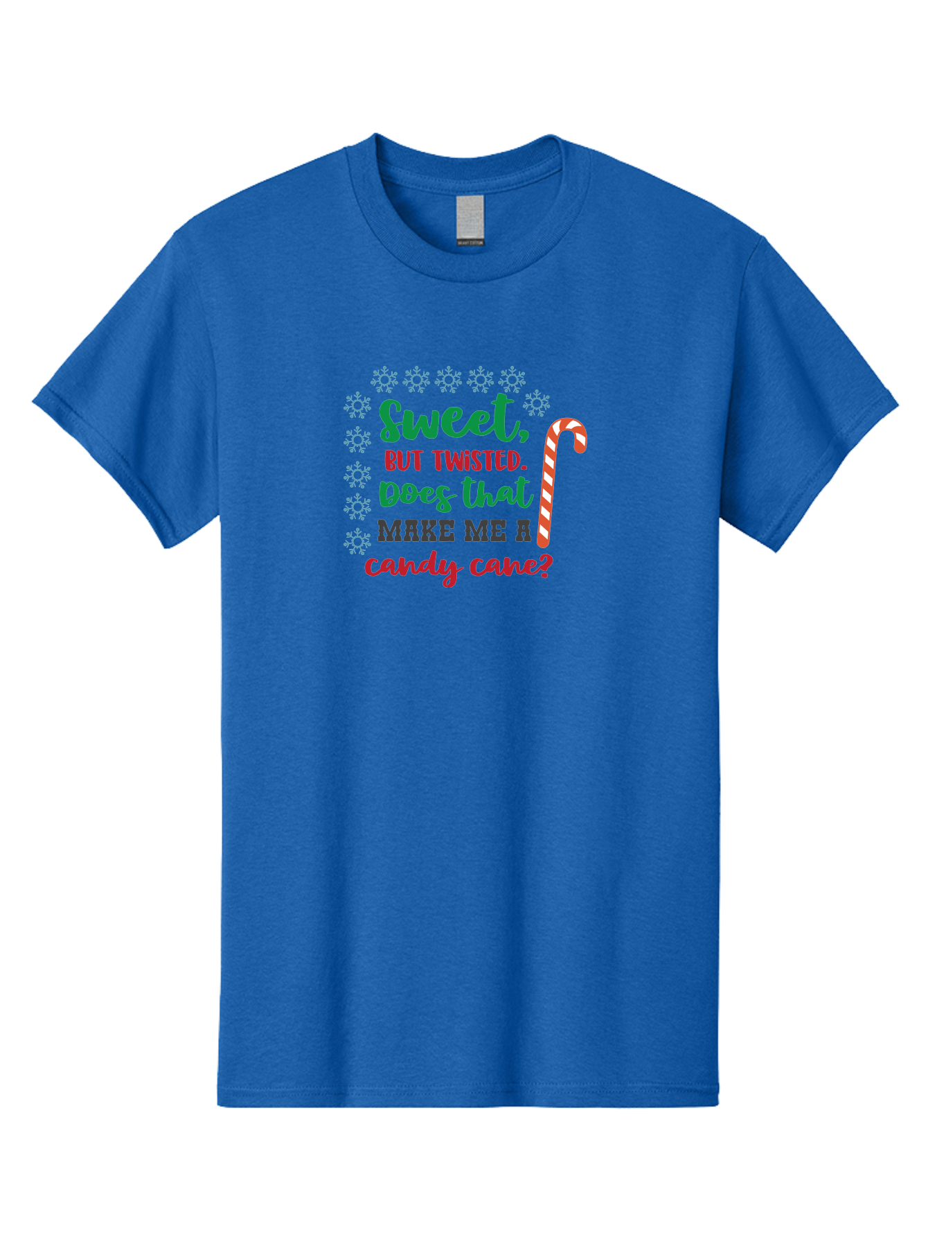 Sweet-But-Twisted Men'S Graphic Tee, 100% Cotton, Comfortable Casual Summer Wear, Machine Washable, Funny Candy Cane Quote, Sweet Treats, Christmas Candy, Candy Cane Humor, Holiday Humor, Christmas Puns, Festive Quotes Aad215