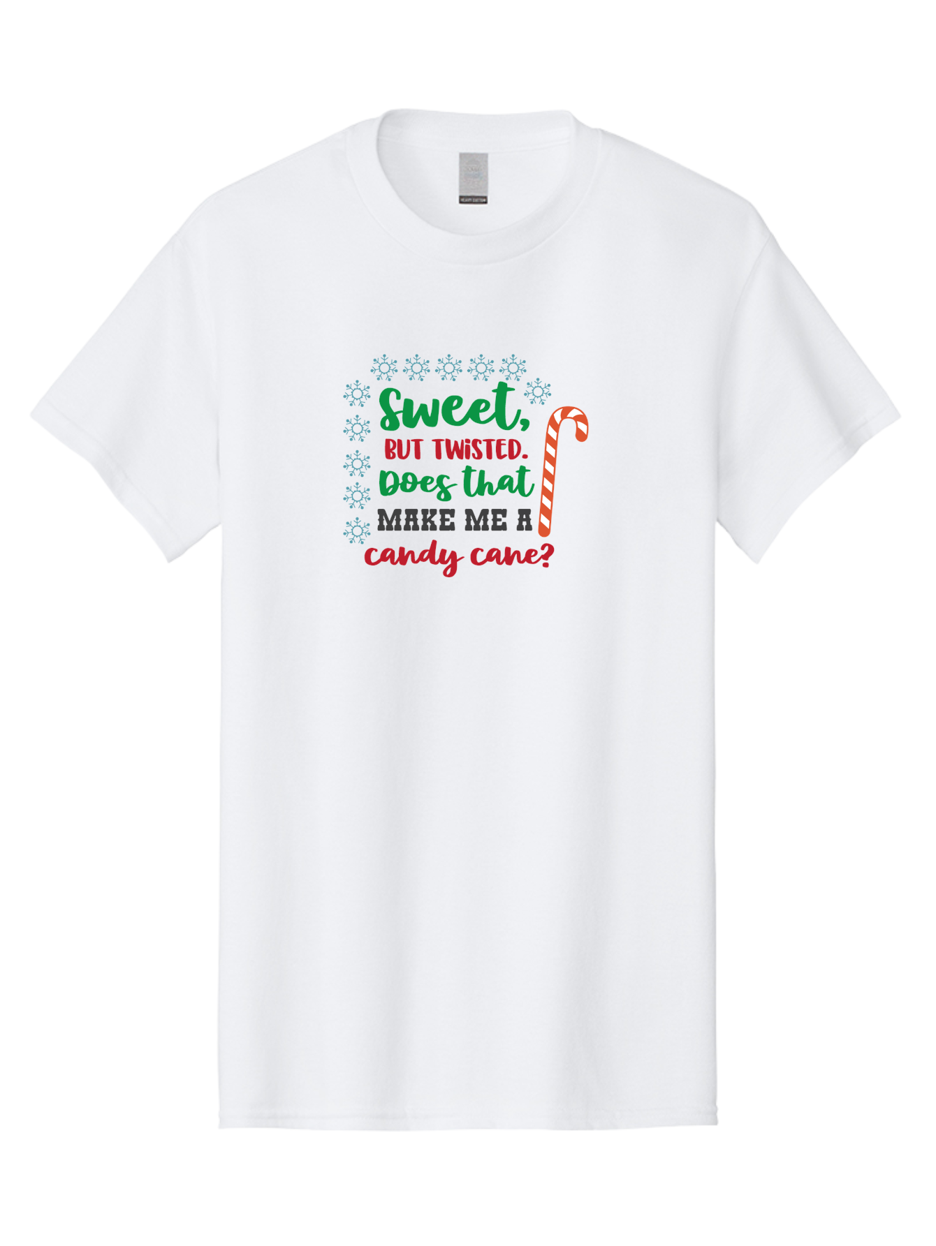 Sweet-But-Twisted Men'S Graphic Tee, 100% Cotton, Comfortable Casual Summer Wear, Machine Washable, Funny Candy Cane Quote, Sweet Treats, Christmas Candy, Candy Cane Humor, Holiday Humor, Christmas Puns, Festive Quotes Aad215