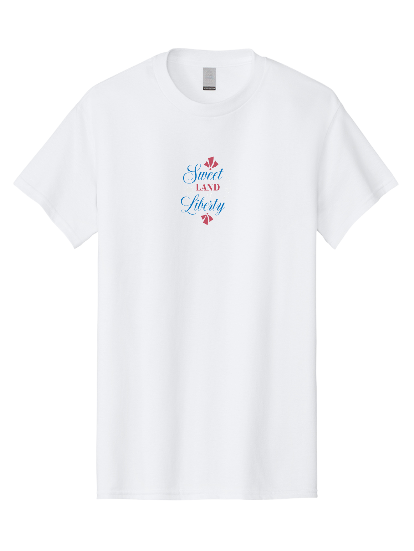 Sweet-Land-Of-Liberty Men'S Graphic Tee, 100% Cotton, Comfortable Casual Summer Wear, Machine Washable, Patriotic Graphic, Liberty Theme, Usa Inspiration, Vintage Style, Floral Elements, Arrow Design, Star Symbol, Red White And Blue Colors, Aad217