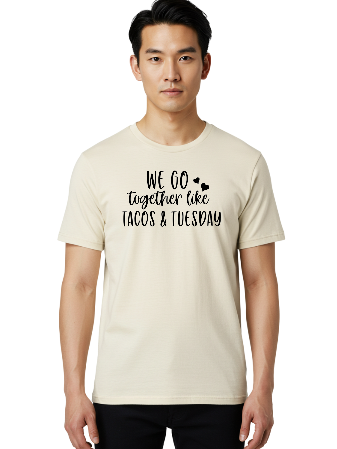 Tacos-Tuesday Men'S Graphic Tee, 100% Cotton, Comfortable Casual Summer Wear, Machine Washable, Tacos, Tuesday, Love Quote, Funny Quote, Couple Quote, Mexican Food, Heart, Quote Aad221