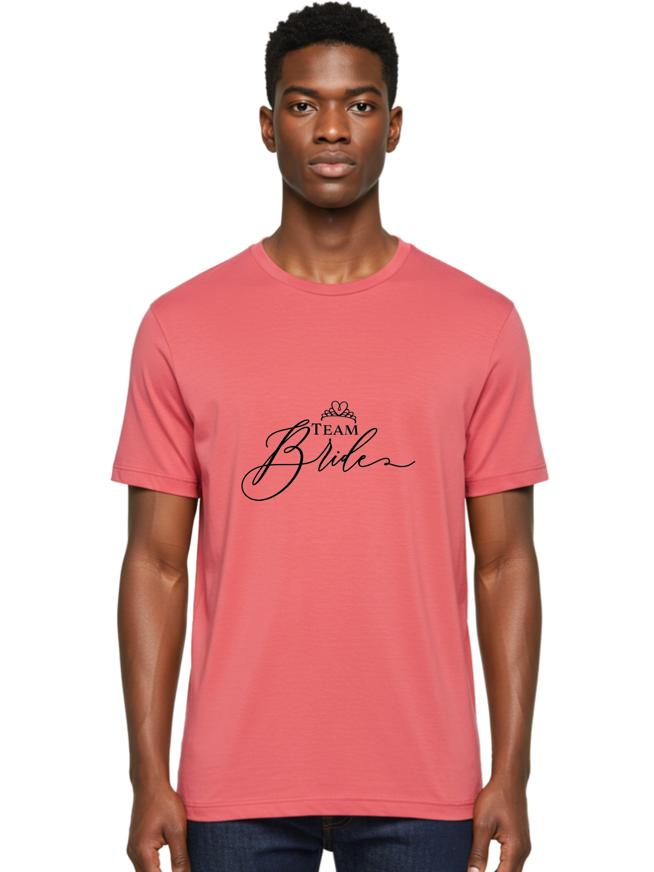 Team-Bride Men'S Graphic Tee, 100% Cotton, Comfortable Casual Summer Wear, Machine Washable, Wedding Squad, Bridal Party, Team Bride, Bachelorette Party, Bridesmaid Squad, Wedding Celebration, Girl Gang Aad224