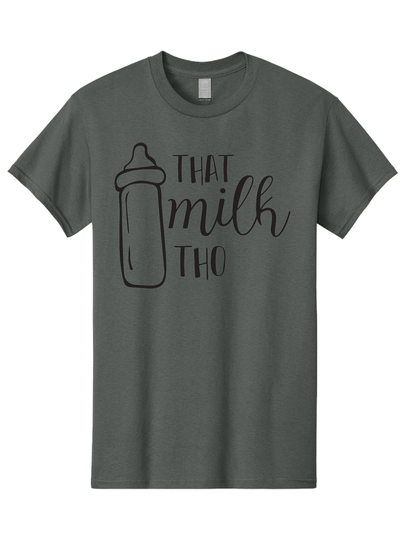 That-Milk-Tho Men'S Graphic Tee, 100% Cotton, Comfortable Casual Summer Wear, Machine Washable, Baby Bottle, Milk Bottle, Funny Quote, Mom Humor, Parenting Jokes, Cute Baby Accessories, Nursery Decor, Playful Sayings, Childbirth, Aad228