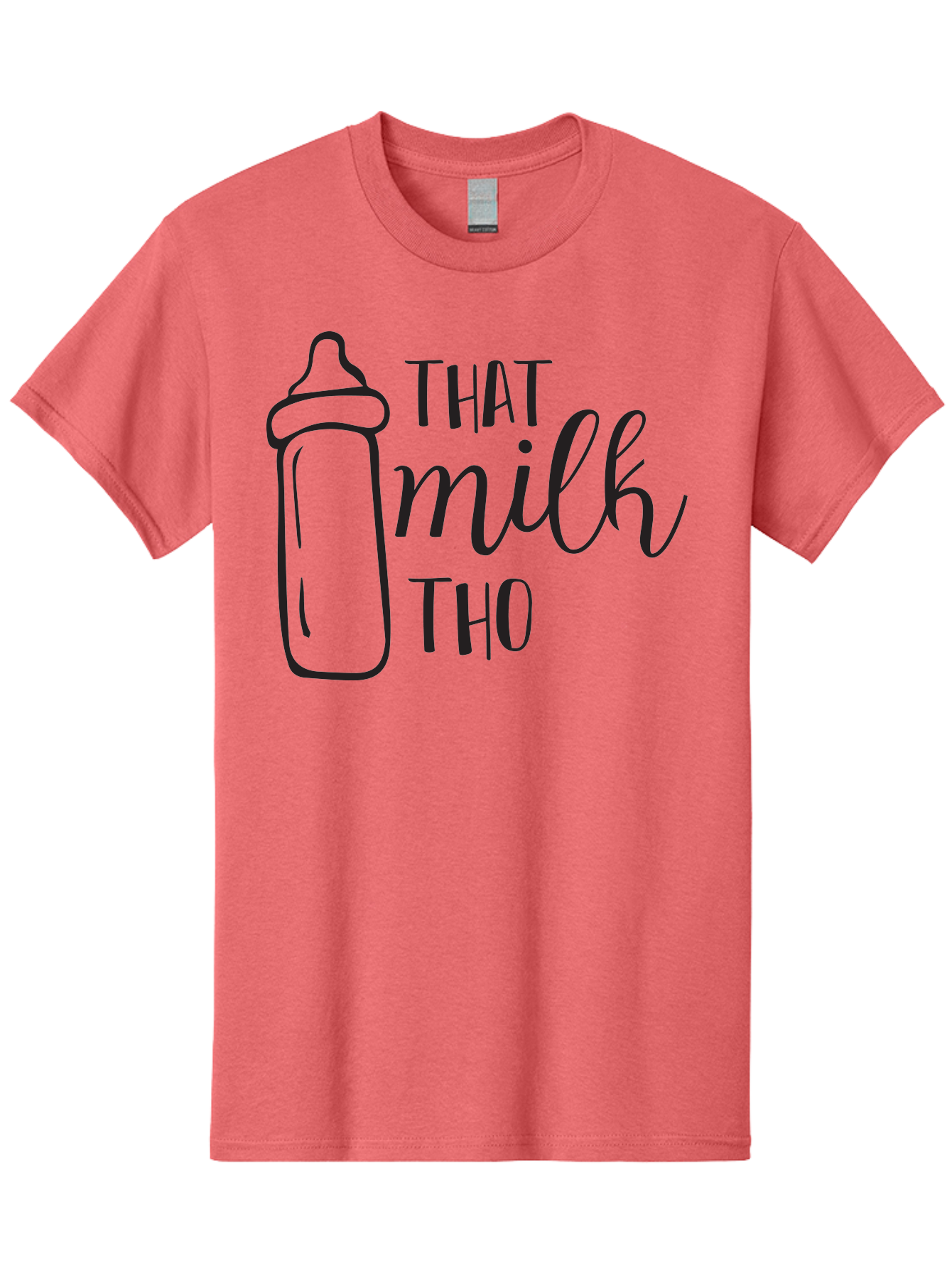 That-Milk-Tho Men'S Graphic Tee, 100% Cotton, Comfortable Casual Summer Wear, Machine Washable, Baby Bottle, Milk Bottle, Funny Quote, Mom Humor, Parenting Jokes, Cute Baby Accessories, Nursery Decor, Playful Sayings, Childbirth, Aad228