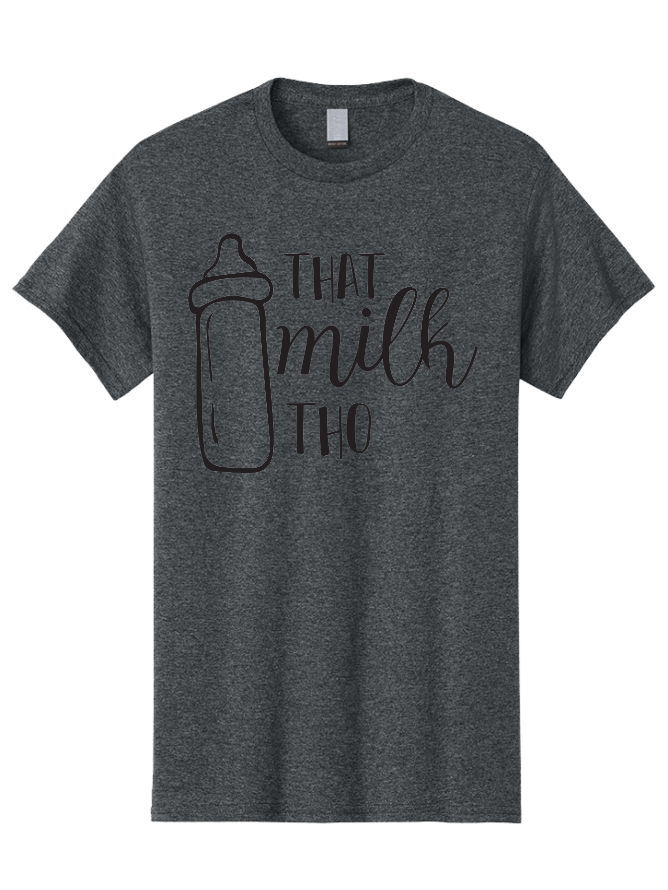 That-Milk-Tho Men'S Graphic Tee, 100% Cotton, Comfortable Casual Summer Wear, Machine Washable, Baby Bottle, Milk Bottle, Funny Quote, Mom Humor, Parenting Jokes, Cute Baby Accessories, Nursery Decor, Playful Sayings, Childbirth, Aad228