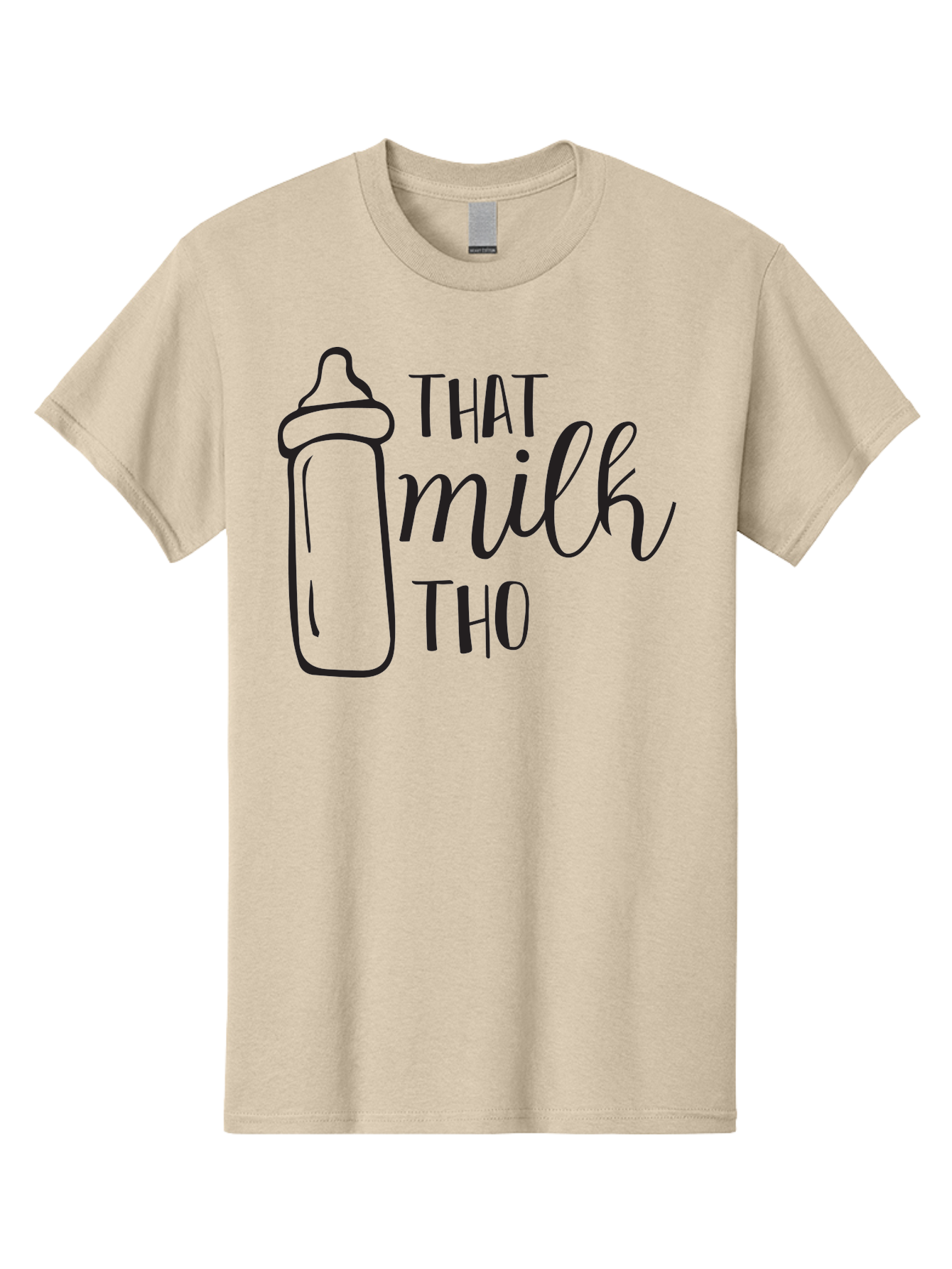 That-Milk-Tho Men'S Graphic Tee, 100% Cotton, Comfortable Casual Summer Wear, Machine Washable, Baby Bottle, Milk Bottle, Funny Quote, Mom Humor, Parenting Jokes, Cute Baby Accessories, Nursery Decor, Playful Sayings, Childbirth, Aad228