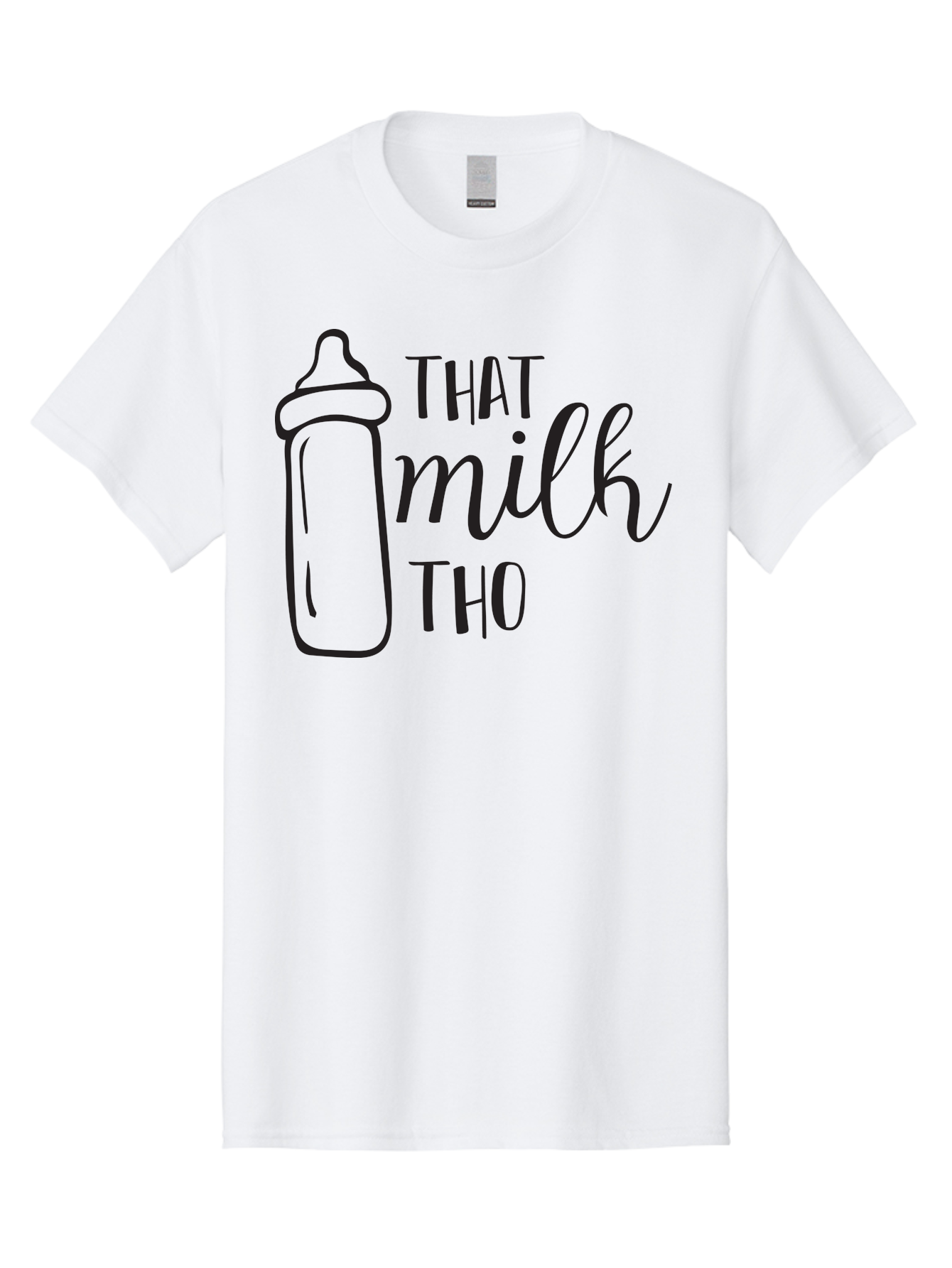 That-Milk-Tho Men'S Graphic Tee, 100% Cotton, Comfortable Casual Summer Wear, Machine Washable, Baby Bottle, Milk Bottle, Funny Quote, Mom Humor, Parenting Jokes, Cute Baby Accessories, Nursery Decor, Playful Sayings, Childbirth, Aad228