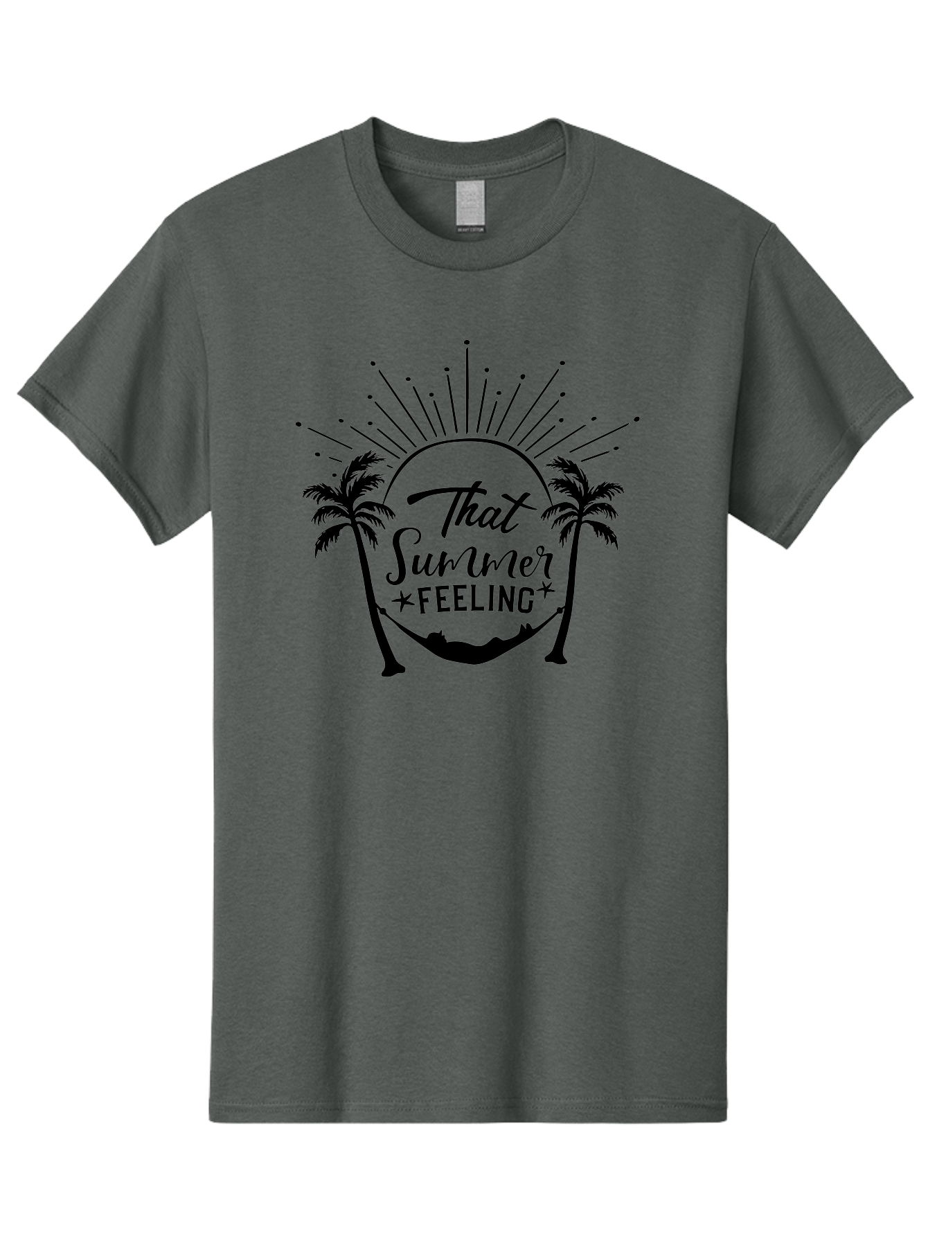 That-Summer-Feeling Men'S Graphic Tee, 100% Cotton, Comfortable Casual Summer Wear, Machine Washable, Summer Vibes, Tropical Getaway, Hammock Relaxation, Palm Trees, Vacation Mode, Summertime Fun, Feel-Good Atmosphere, Sunshine Aad229