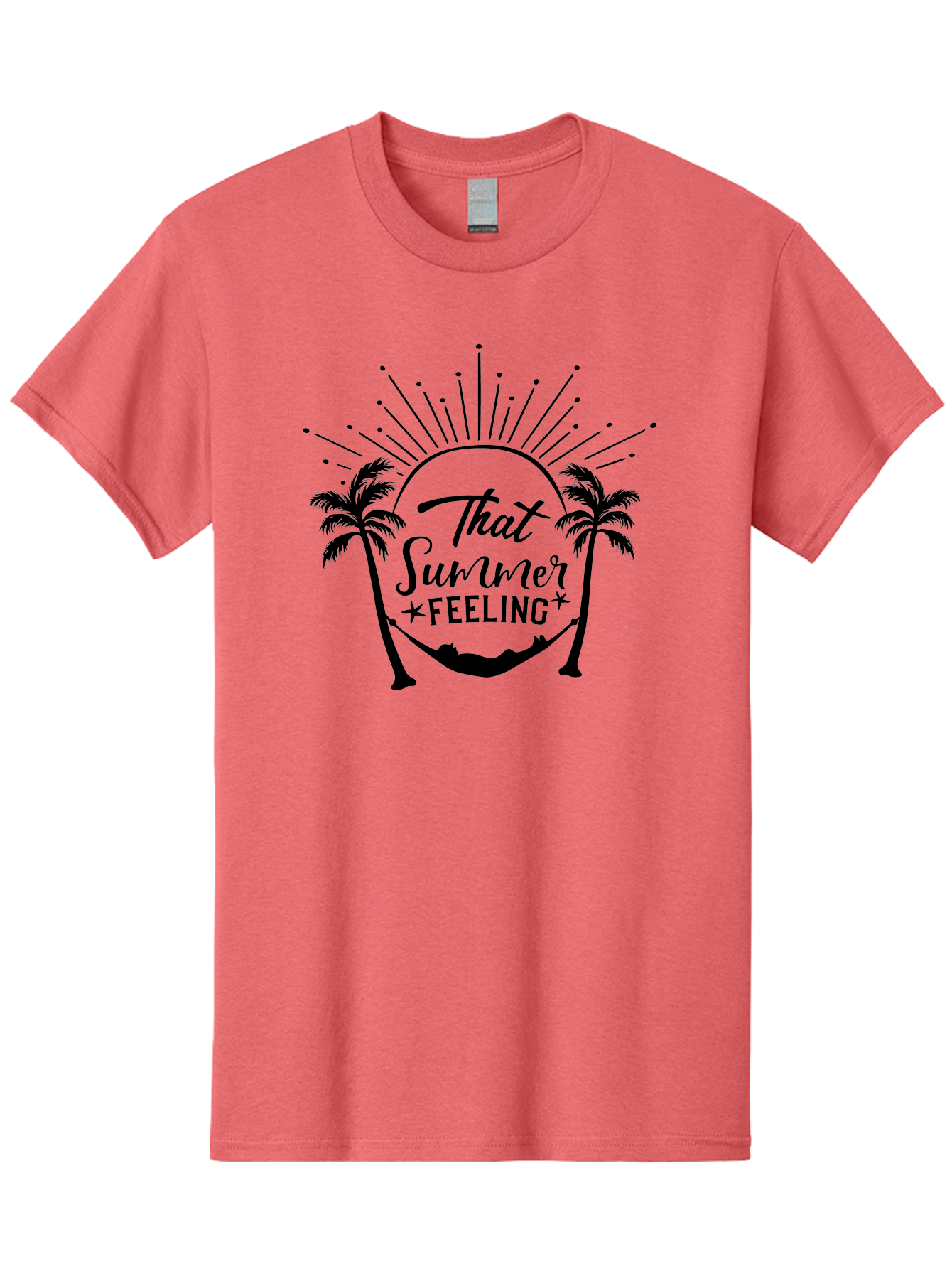 That-Summer-Feeling Men'S Graphic Tee, 100% Cotton, Comfortable Casual Summer Wear, Machine Washable, Summer Vibes, Tropical Getaway, Hammock Relaxation, Palm Trees, Vacation Mode, Summertime Fun, Feel-Good Atmosphere, Sunshine Aad229