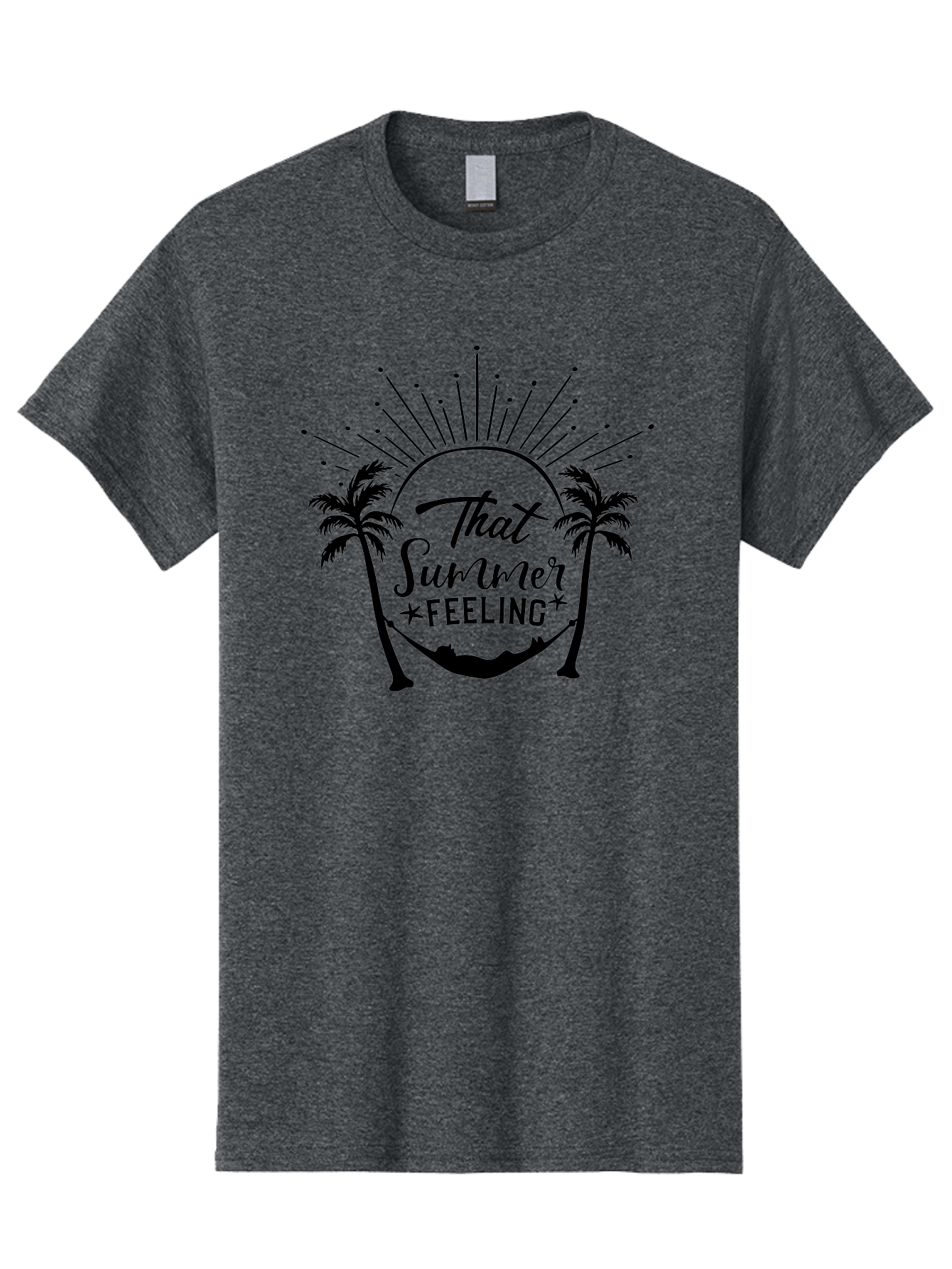 That-Summer-Feeling Men'S Graphic Tee, 100% Cotton, Comfortable Casual Summer Wear, Machine Washable, Summer Vibes, Tropical Getaway, Hammock Relaxation, Palm Trees, Vacation Mode, Summertime Fun, Feel-Good Atmosphere, Sunshine Aad229