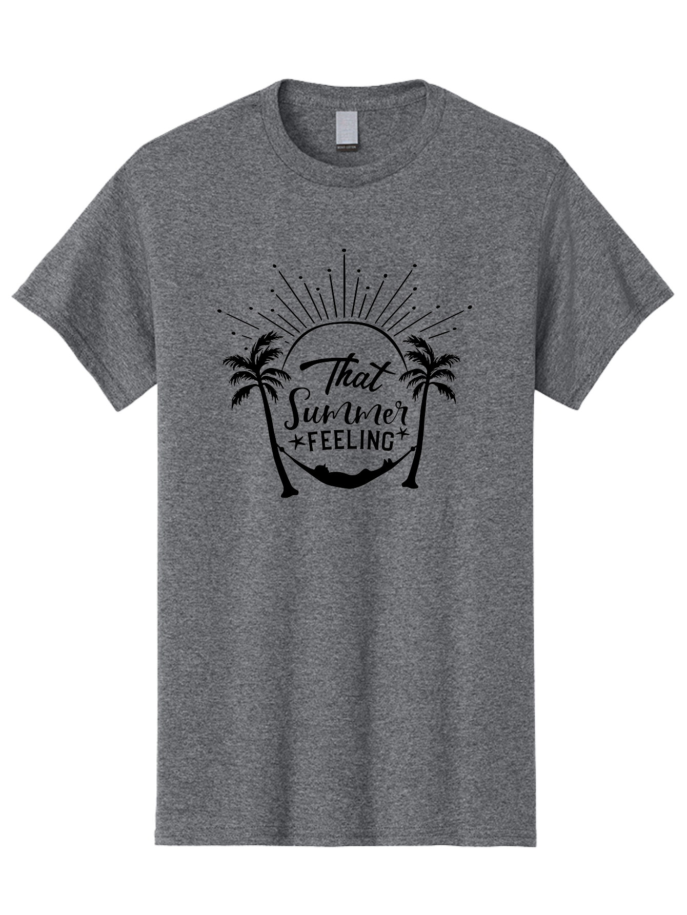 That-Summer-Feeling Men'S Graphic Tee, 100% Cotton, Comfortable Casual Summer Wear, Machine Washable, Summer Vibes, Tropical Getaway, Hammock Relaxation, Palm Trees, Vacation Mode, Summertime Fun, Feel-Good Atmosphere, Sunshine Aad229