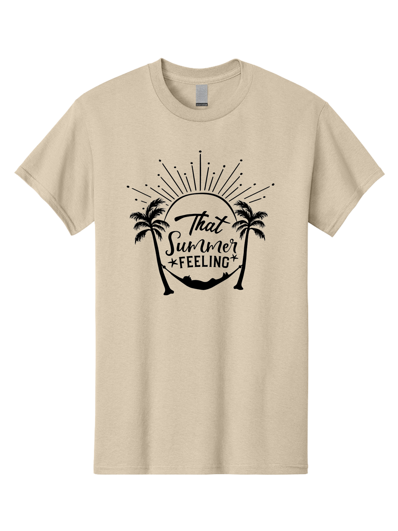 That-Summer-Feeling Men'S Graphic Tee, 100% Cotton, Comfortable Casual Summer Wear, Machine Washable, Summer Vibes, Tropical Getaway, Hammock Relaxation, Palm Trees, Vacation Mode, Summertime Fun, Feel-Good Atmosphere, Sunshine Aad229