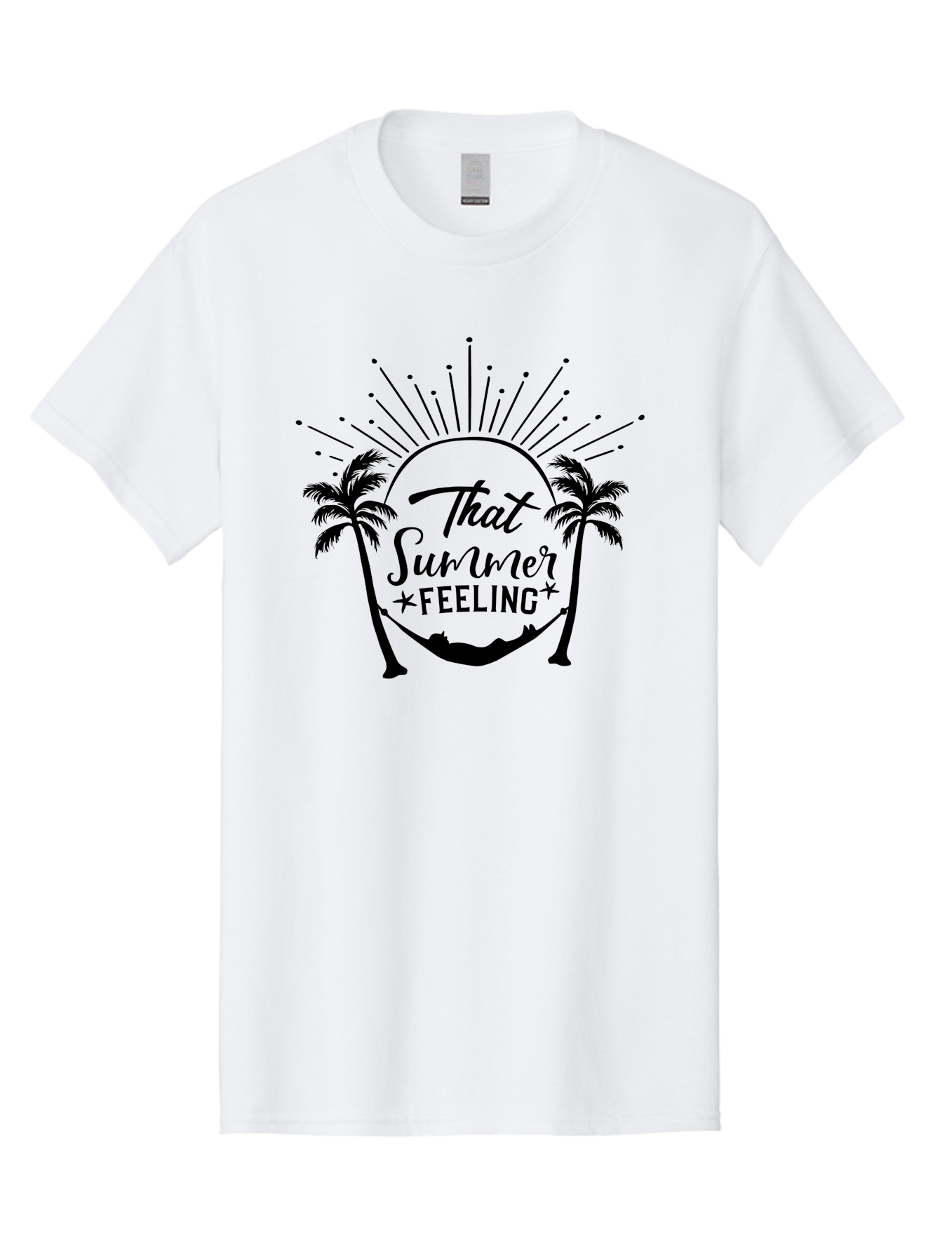 That-Summer-Feeling Men'S Graphic Tee, 100% Cotton, Comfortable Casual Summer Wear, Machine Washable, Summer Vibes, Tropical Getaway, Hammock Relaxation, Palm Trees, Vacation Mode, Summertime Fun, Feel-Good Atmosphere, Sunshine Aad229