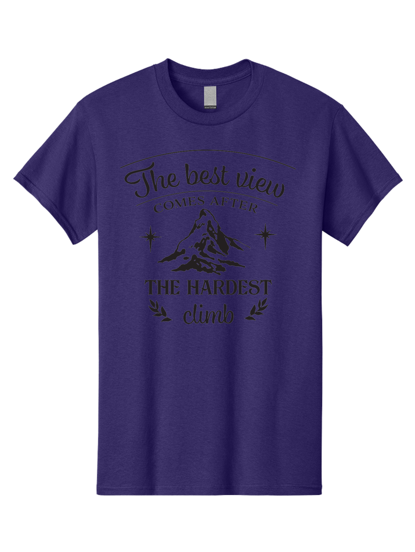 The-Best-View-Comes-After-The-Hardest-Climb Men'S Graphic Tee, 100% Cotton, Comfortable Casual Summer Wear, Machine Washable, Motivational Quote, Inspirational Message, Mountain Climbing, Perseverance, Success, Achievement, Fitness, Wellness Aad230