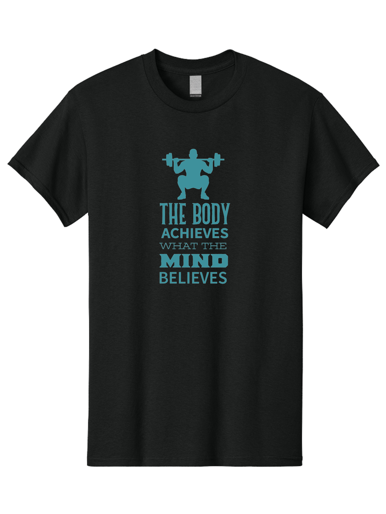 The-Body-Achieves-What-The-Mind-Believes Men'S Graphic Tee, 100% Cotton, Comfortable Casual Summer Wear, Machine Washable, Motivational Quote, Weightlifting, Fitness Inspiration, Bodybuilding, Mental Toughness, Workout Motivation, Gym Quotes, Aad231