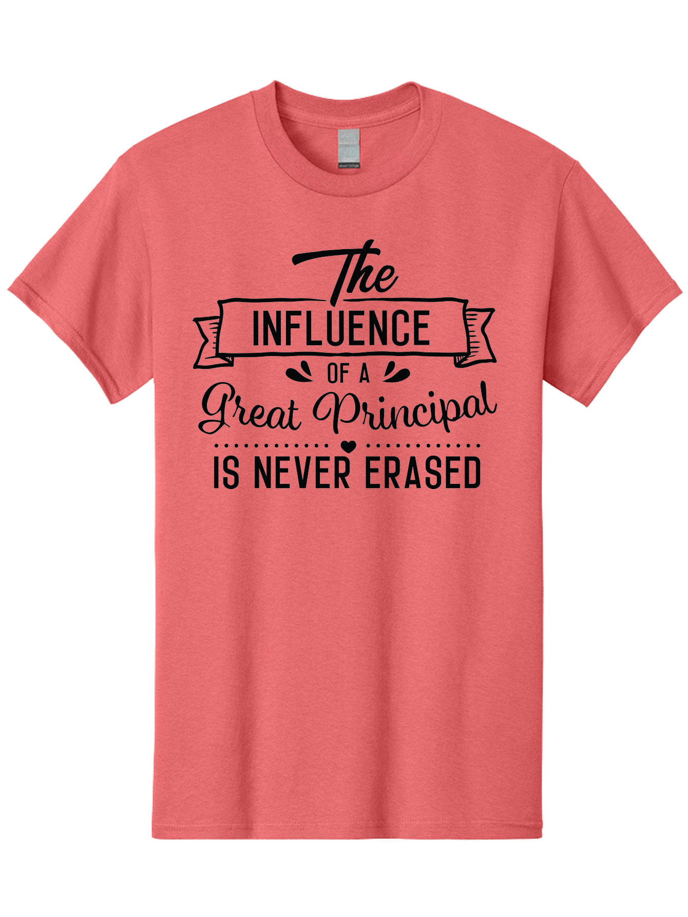 The-Influence-Of-A-Great-Principal Men'S Graphic Tee, 100% Cotton, Comfortable Casual Summer Wear, Machine Washable, School Principal Appreciation, Leadership Inspiration, Educational Influence, Motivational Quote, Teacher Appreciation, Aad234