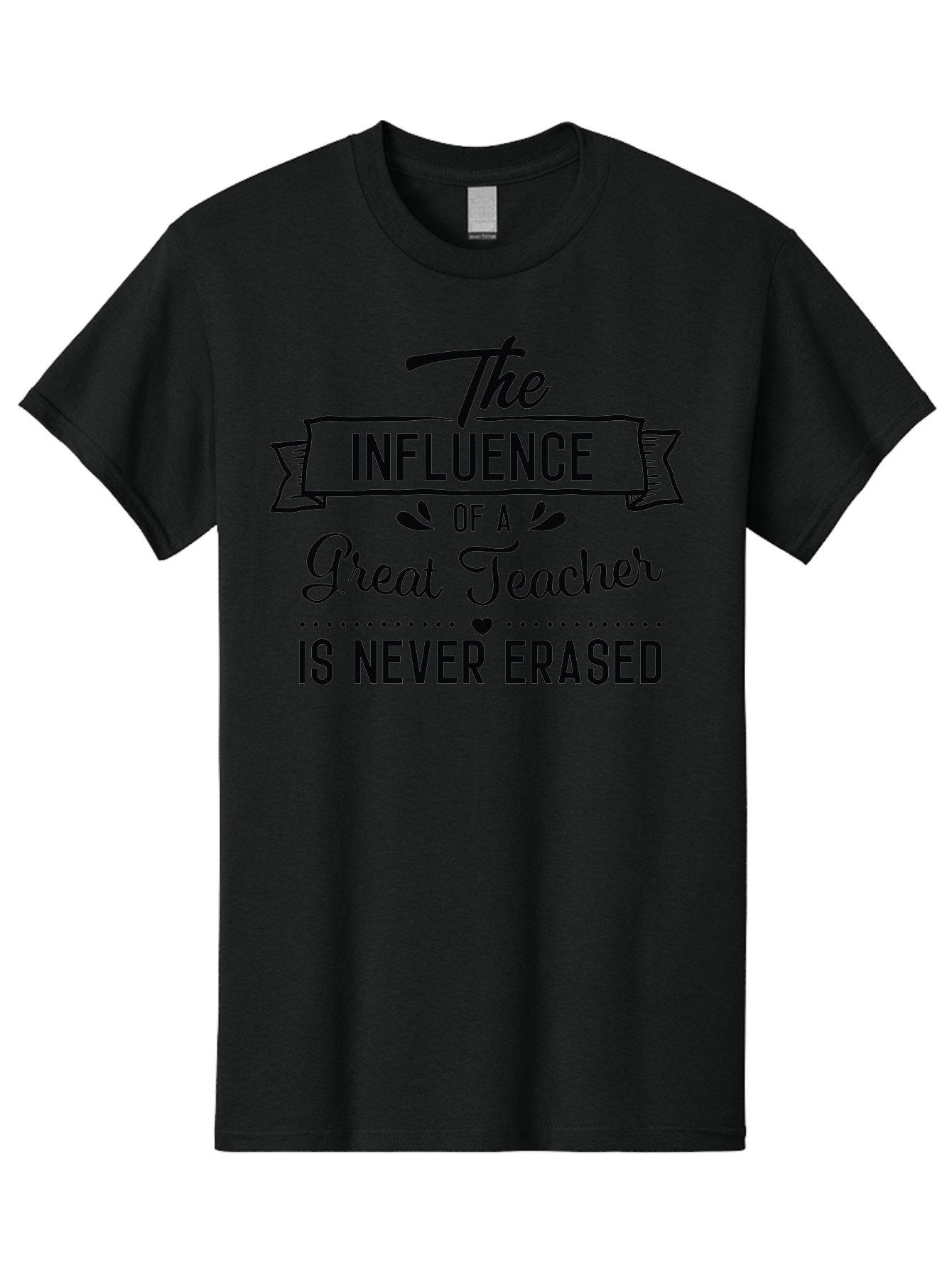 The-Influence-Of-A-Great-Teacher Men'S Graphic Tee, 100% Cotton, Comfortable Casual Summer Wear, Machine Washable, Inspirational Quote, Teacher Appreciation, Educational Motivation, Teaching Influence, Great Teacher, Motivational Phrase, Aad235