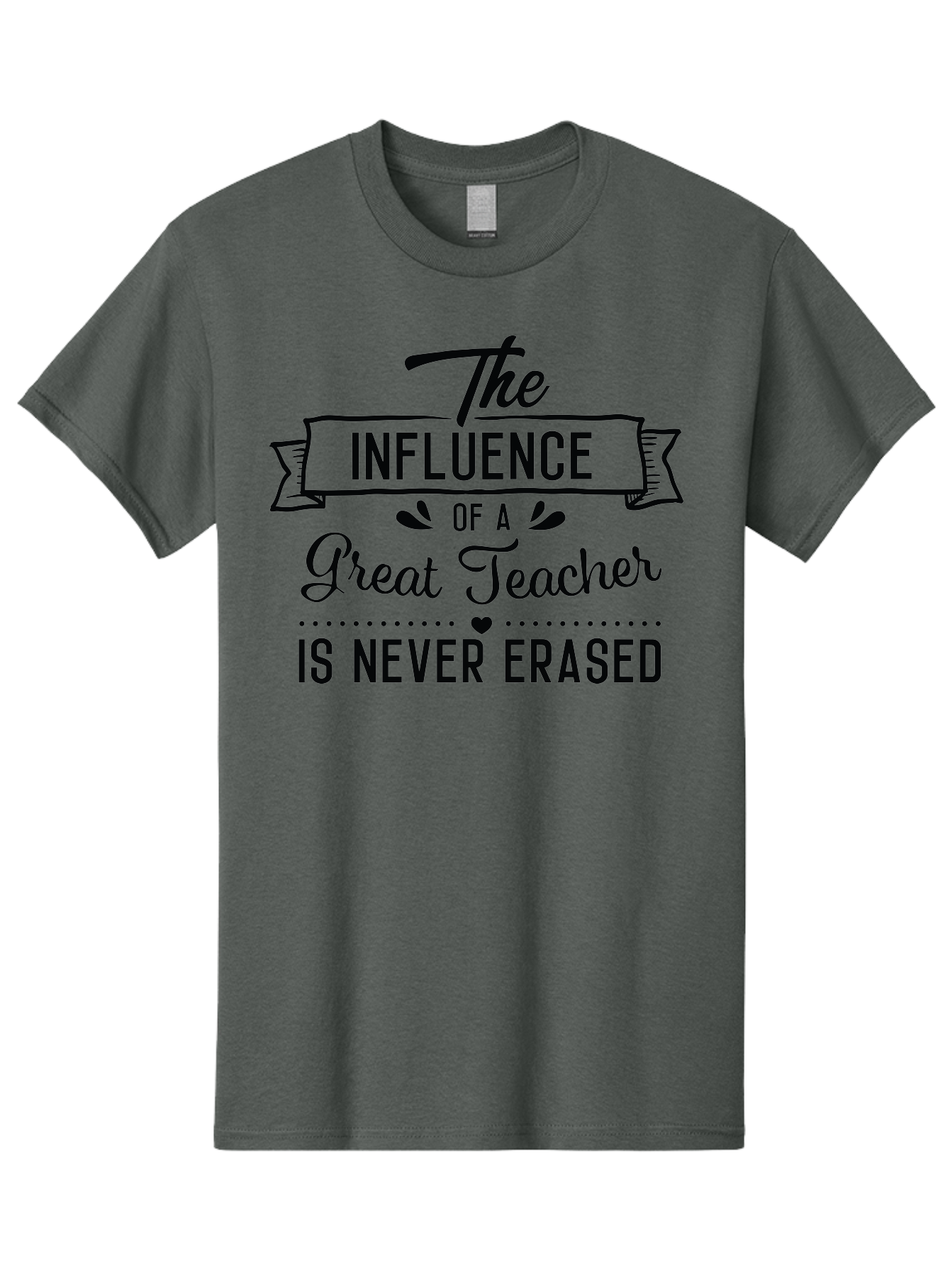 The-Influence-Of-A-Great-Teacher Men'S Graphic Tee, 100% Cotton, Comfortable Casual Summer Wear, Machine Washable, Inspirational Quote, Teacher Appreciation, Educational Motivation, Teaching Influence, Great Teacher, Motivational Phrase, Aad235