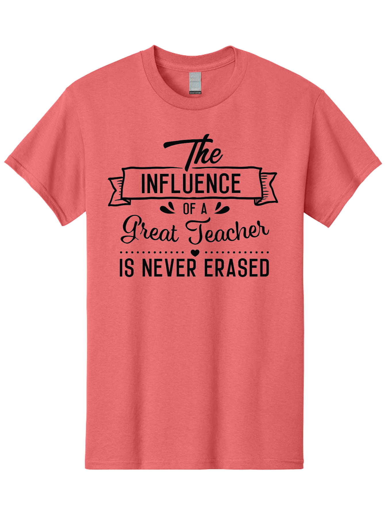 The-Influence-Of-A-Great-Teacher Men'S Graphic Tee, 100% Cotton, Comfortable Casual Summer Wear, Machine Washable, Inspirational Quote, Teacher Appreciation, Educational Motivation, Teaching Influence, Great Teacher, Motivational Phrase, Aad235