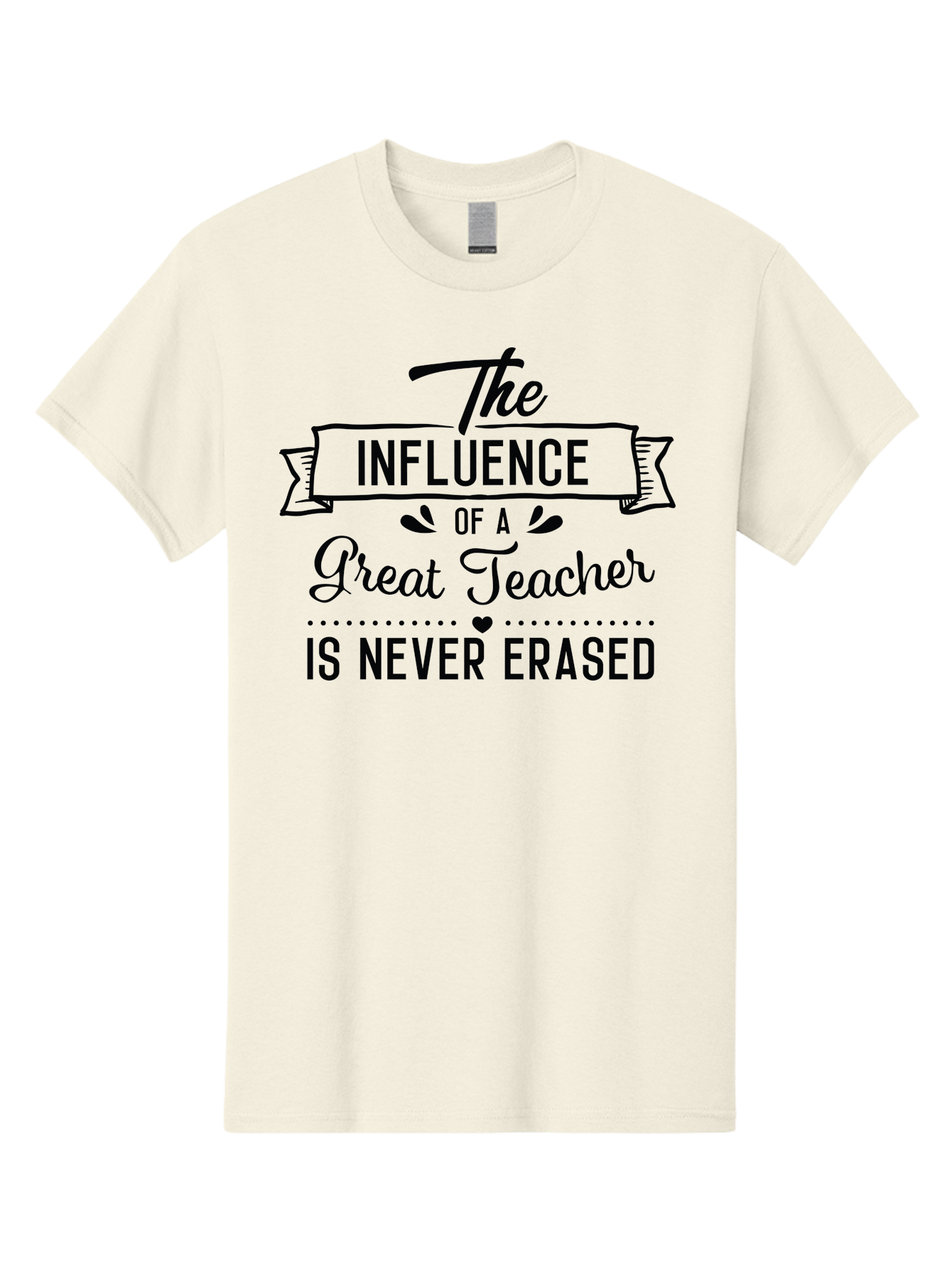 The-Influence-Of-A-Great-Teacher Men'S Graphic Tee, 100% Cotton, Comfortable Casual Summer Wear, Machine Washable, Inspirational Quote, Teacher Appreciation, Educational Motivation, Teaching Influence, Great Teacher, Motivational Phrase, Aad235