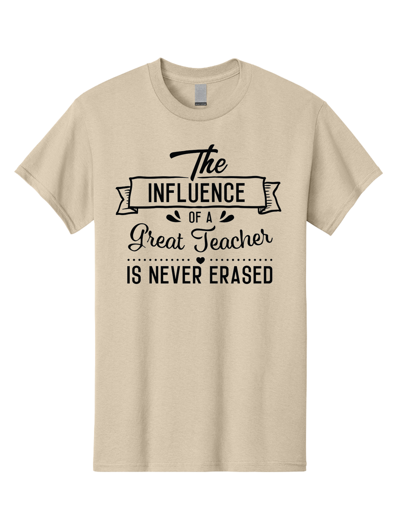 The-Influence-Of-A-Great-Teacher Men'S Graphic Tee, 100% Cotton, Comfortable Casual Summer Wear, Machine Washable, Inspirational Quote, Teacher Appreciation, Educational Motivation, Teaching Influence, Great Teacher, Motivational Phrase, Aad235