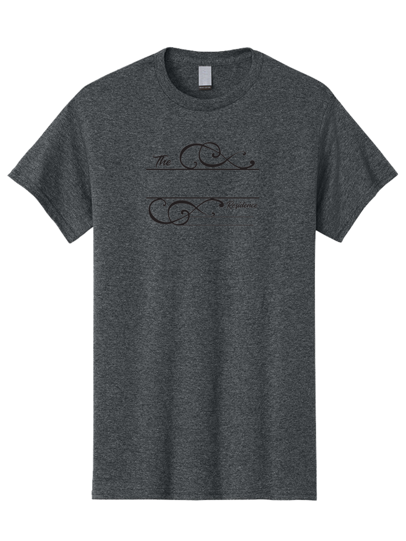 The-Residence Men'S Graphic Tee, 100% Cotton, Comfortable Casual Summer Wear, Machine Washable, The Residence, Elegant Typography, Luxury Living, High-End Design, Sophisticated Style, Ornate Flourish, Classic Lettering, Premium Branding Aad237
