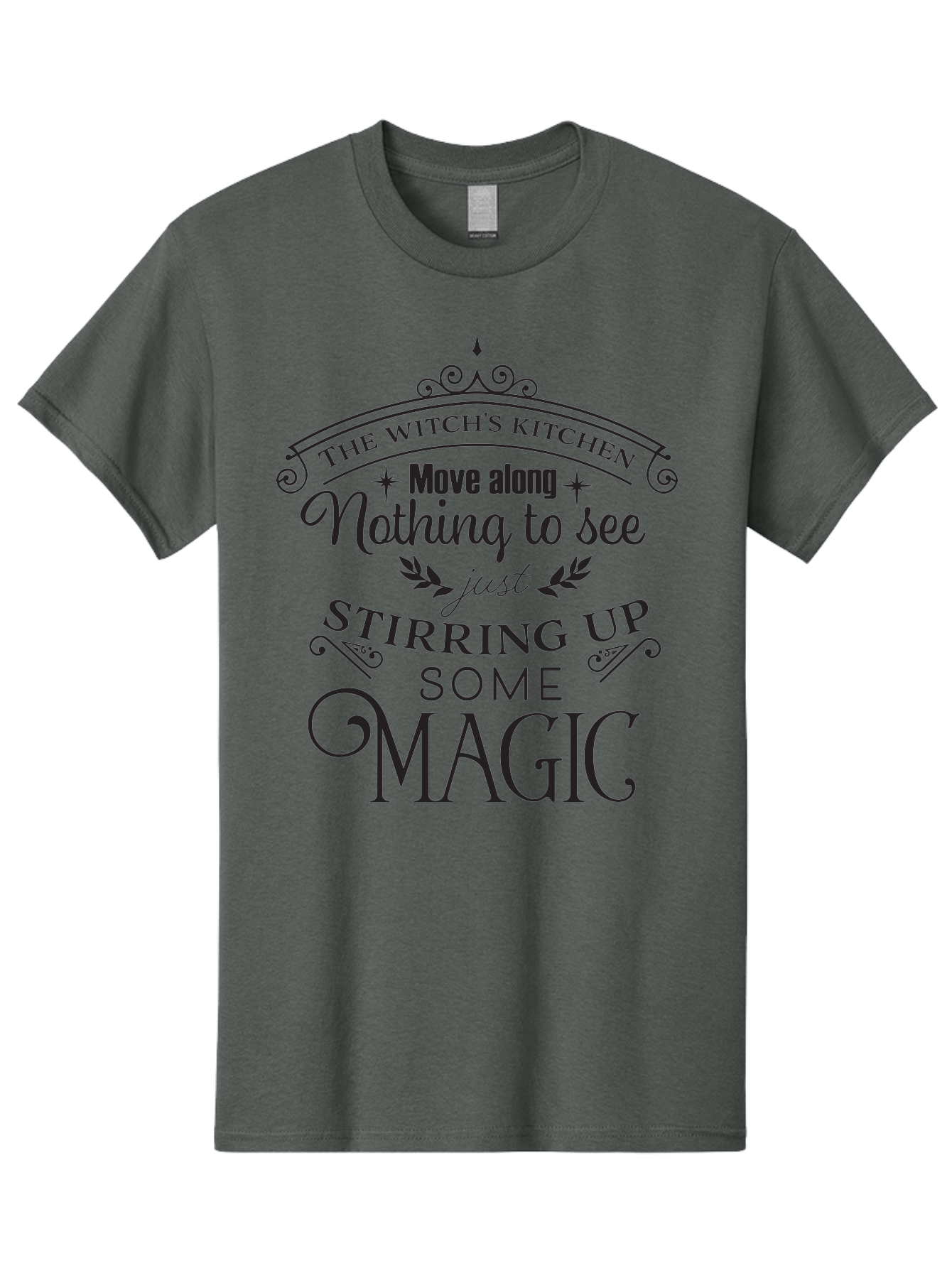 The-Witch-S-Kitchen Men'S Graphic Tee, 100% Cotton, Comfortable Casual Summer Wear, Machine Washable, Witchy Vibes, Mystical Quotes, Magical Kitchen, Spellbinding Atmosphere, Mystical Elements, Witchcraft Phrases, Mystical Ambiance Aad240