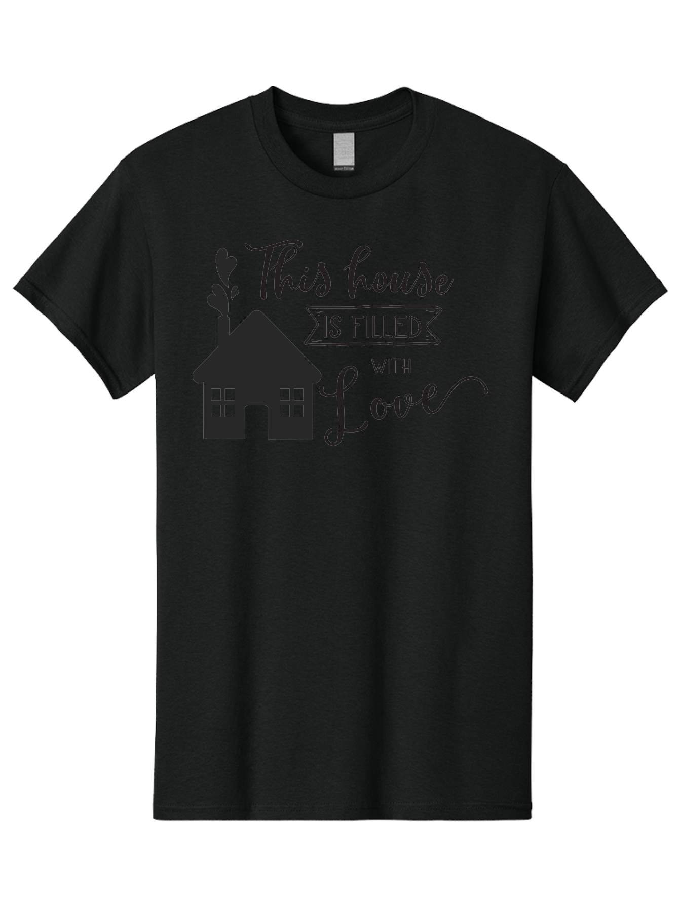This-House-Is-Filled-With-Love Men'S Graphic Tee, 100% Cotton, Comfortable Casual Summer Wear, Machine Washable, Love-Filled Home, Family Values, Home Sweet Home, Heartwarming Quotes, Cozy Atmosphere, Loving Sentiment, Home Decor Inspiration Aad245