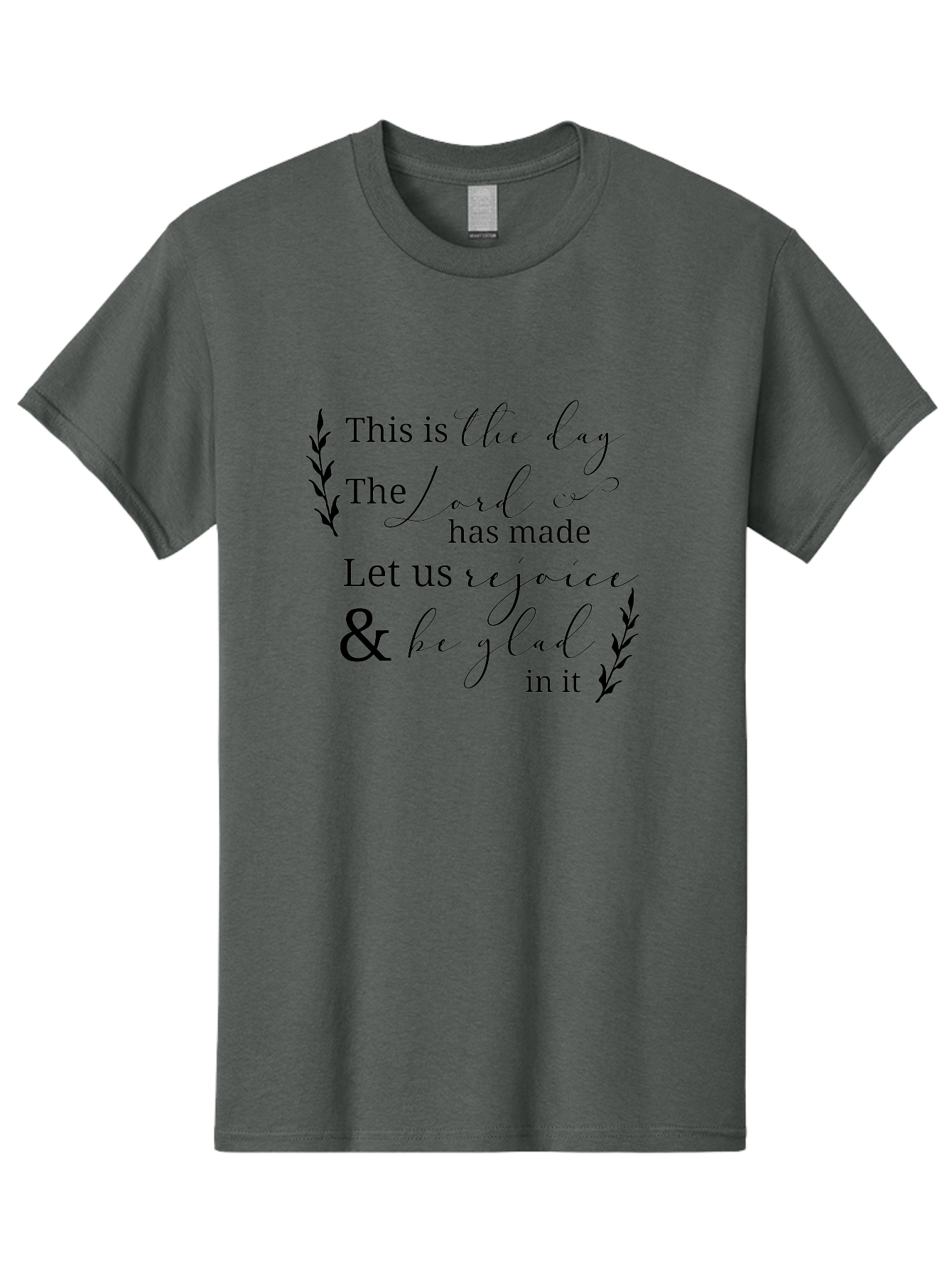 This-Is-The-Day Men'S Graphic Tee, 100% Cotton, Comfortable Casual Summer Wear, Machine Washable, Inspirational Quote, Bible Verse, Rejoice, Glad, Day Of Joy, Positivity, Faith, Scripture, Motivation, Uplifting, Spiritual Growth Aad249