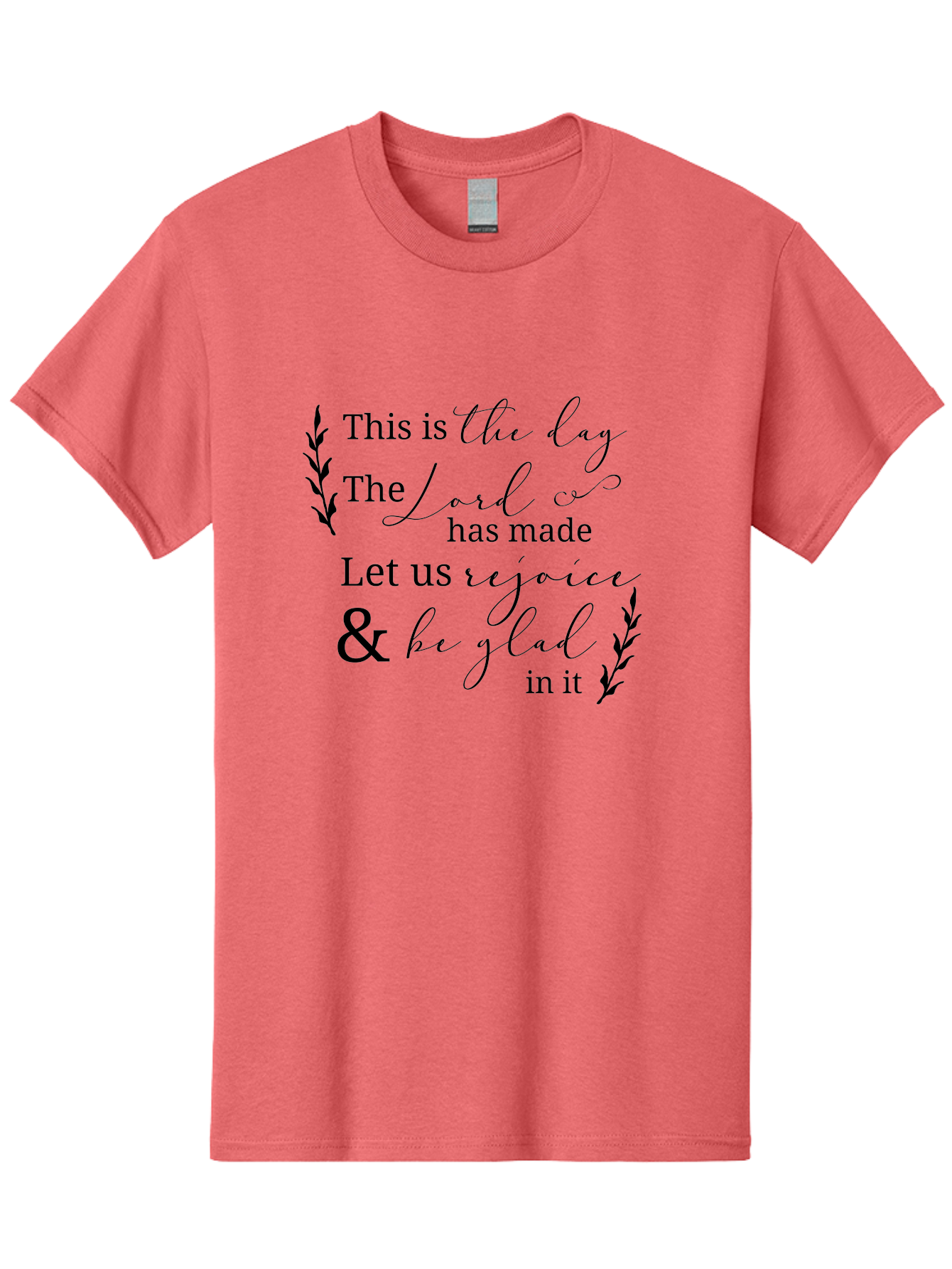 This-Is-The-Day Men'S Graphic Tee, 100% Cotton, Comfortable Casual Summer Wear, Machine Washable, Inspirational Quote, Bible Verse, Rejoice, Glad, Day Of Joy, Positivity, Faith, Scripture, Motivation, Uplifting, Spiritual Growth Aad249