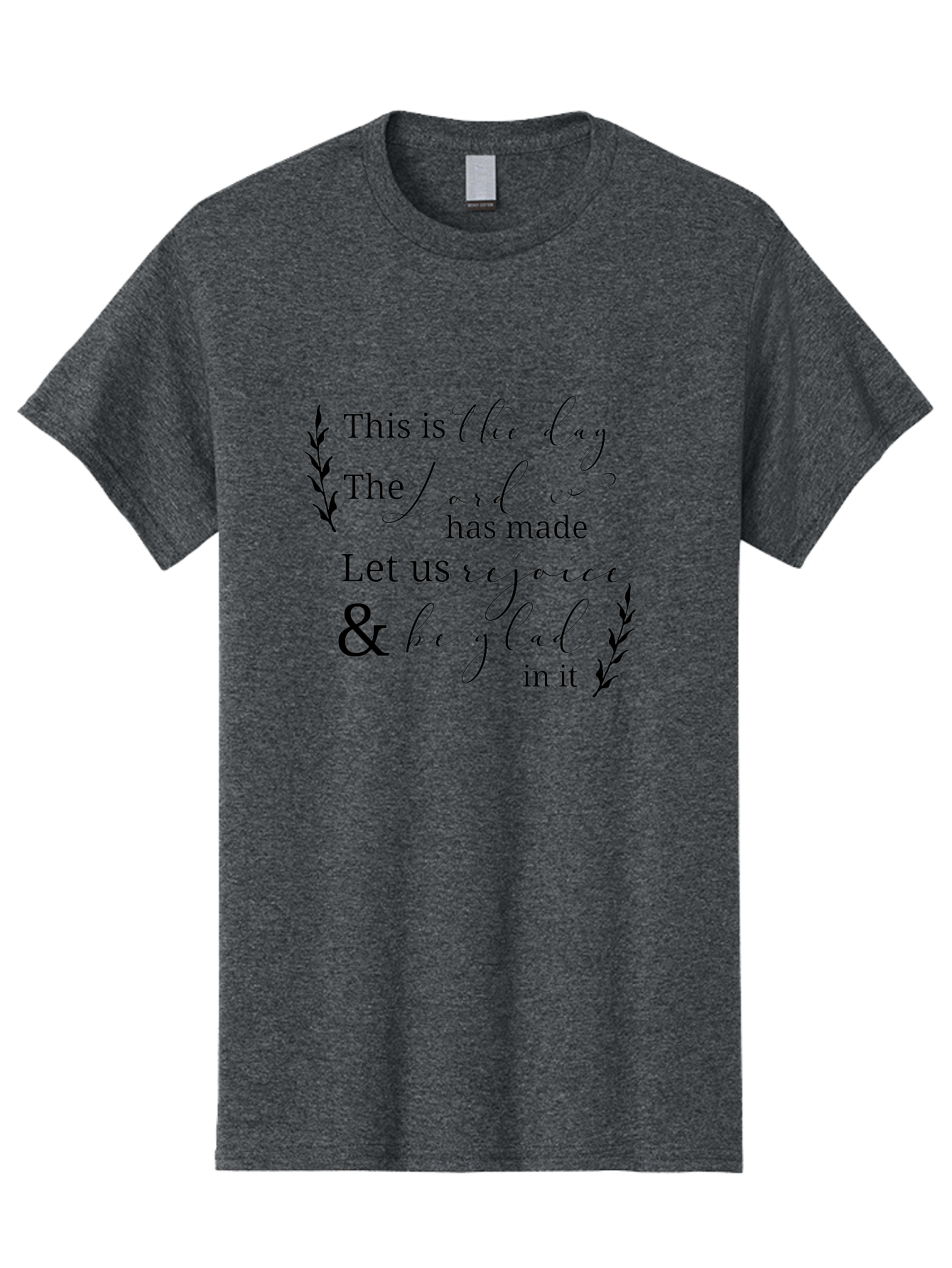 This-Is-The-Day Men'S Graphic Tee, 100% Cotton, Comfortable Casual Summer Wear, Machine Washable, Inspirational Quote, Bible Verse, Rejoice, Glad, Day Of Joy, Positivity, Faith, Scripture, Motivation, Uplifting, Spiritual Growth Aad249