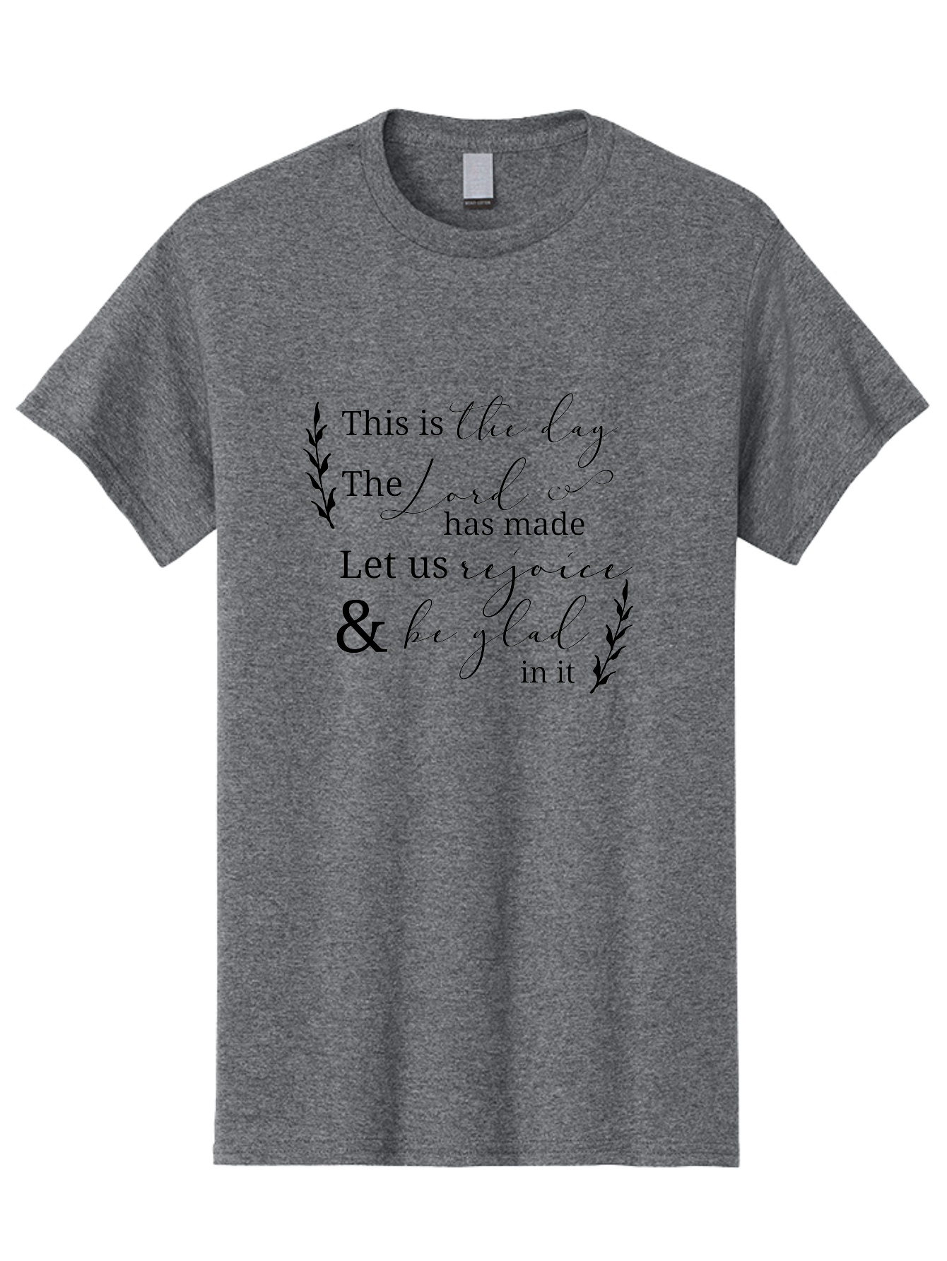 This-Is-The-Day Men'S Graphic Tee, 100% Cotton, Comfortable Casual Summer Wear, Machine Washable, Inspirational Quote, Bible Verse, Rejoice, Glad, Day Of Joy, Positivity, Faith, Scripture, Motivation, Uplifting, Spiritual Growth Aad249