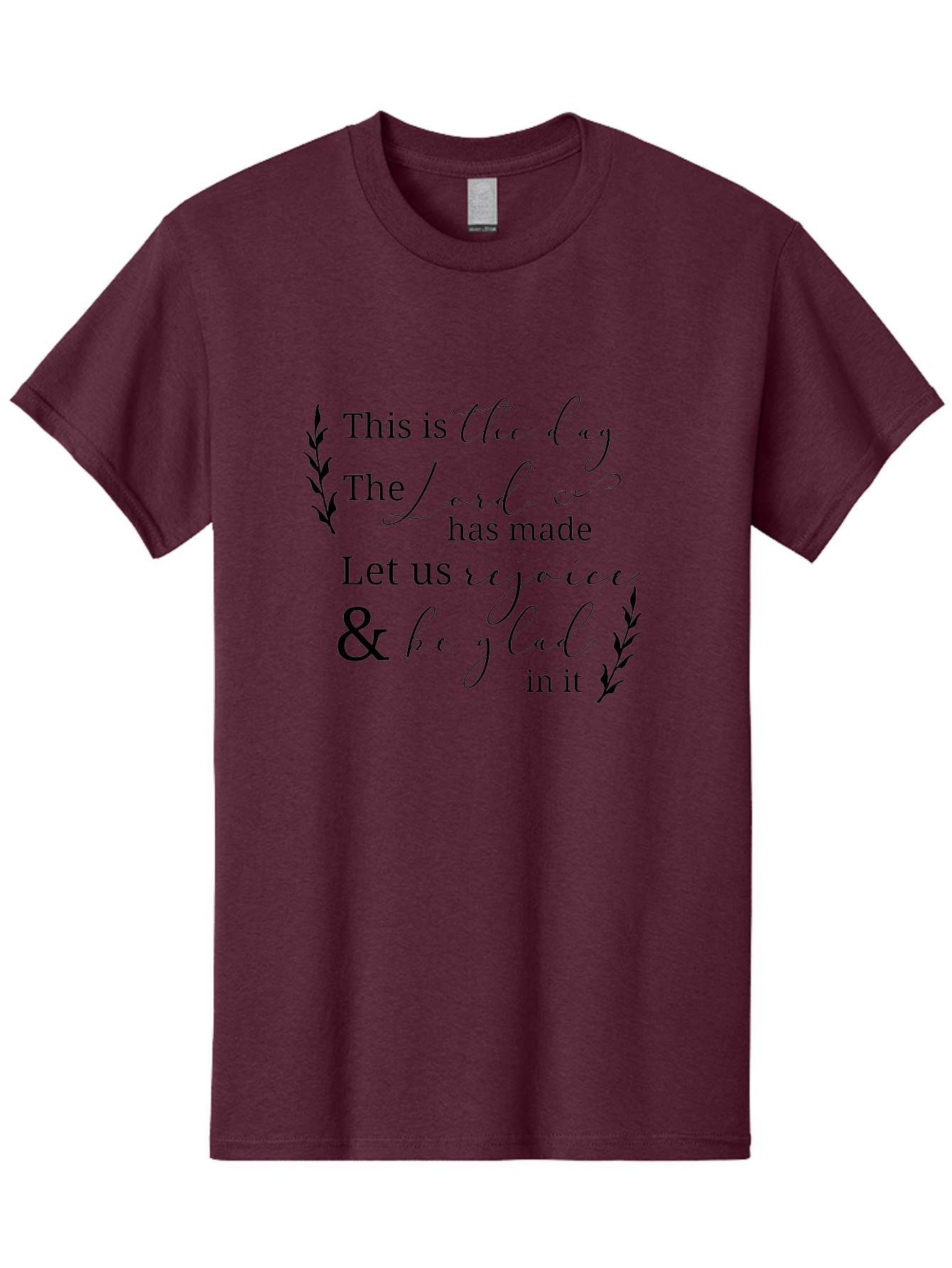 This-Is-The-Day Men'S Graphic Tee, 100% Cotton, Comfortable Casual Summer Wear, Machine Washable, Inspirational Quote, Bible Verse, Rejoice, Glad, Day Of Joy, Positivity, Faith, Scripture, Motivation, Uplifting, Spiritual Growth Aad249