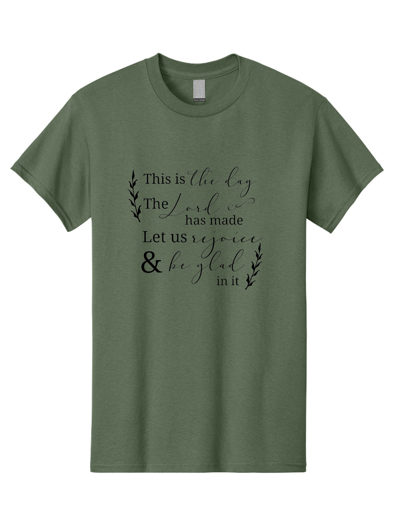 This-Is-The-Day Men'S Graphic Tee, 100% Cotton, Comfortable Casual Summer Wear, Machine Washable, Inspirational Quote, Bible Verse, Rejoice, Glad, Day Of Joy, Positivity, Faith, Scripture, Motivation, Uplifting, Spiritual Growth Aad249